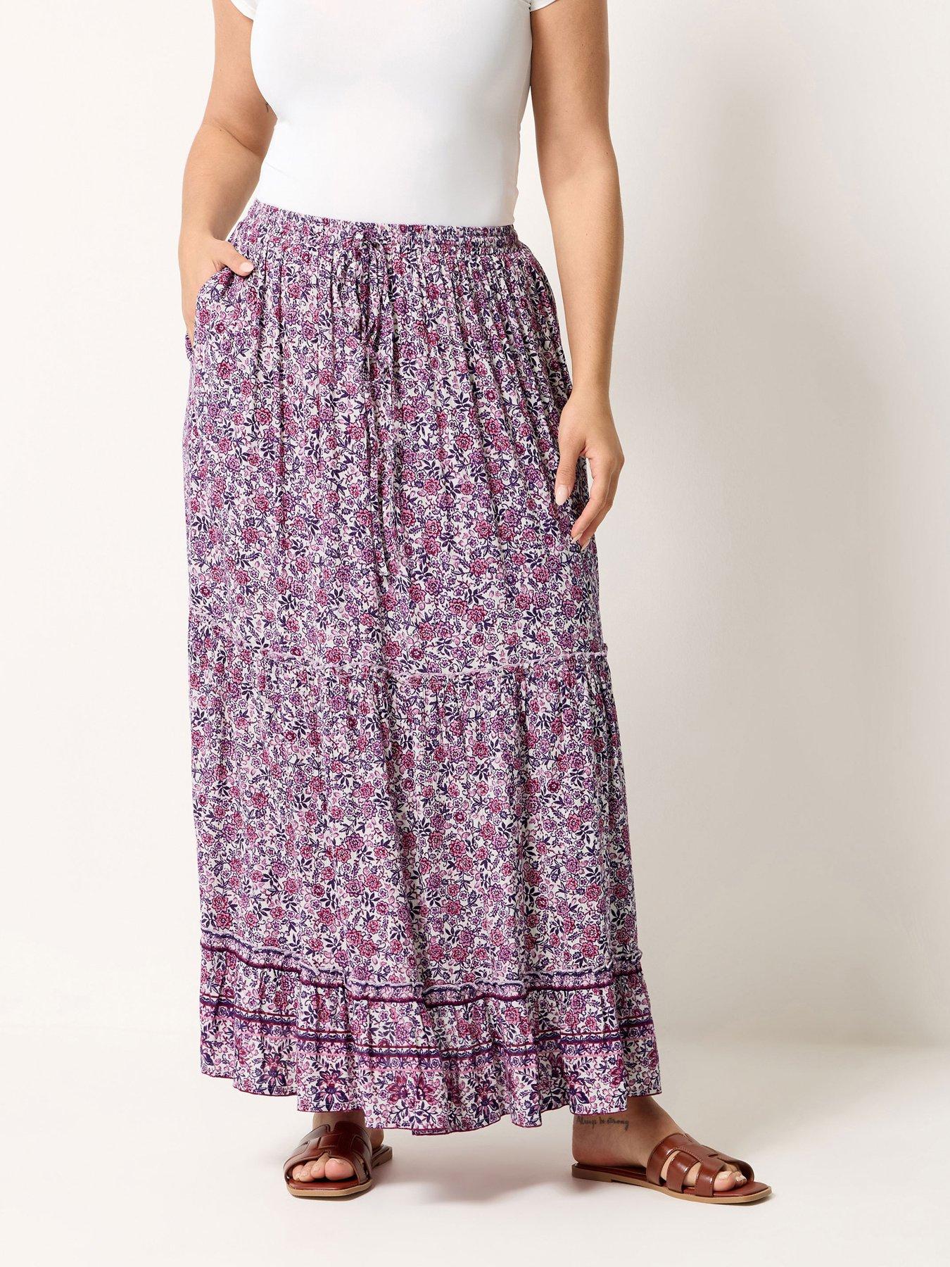 Yours Curve Ditsy Print Tie Skirt