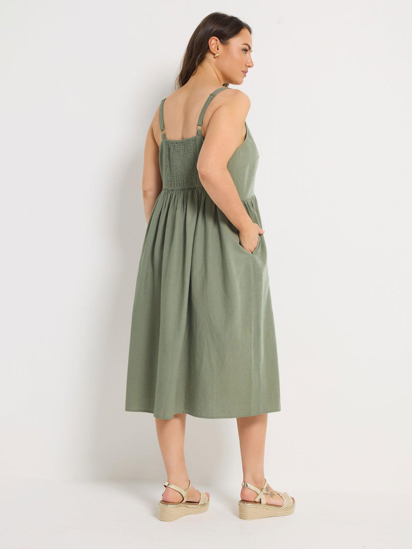 stillFront image of yours-curve-linen-button-sundress