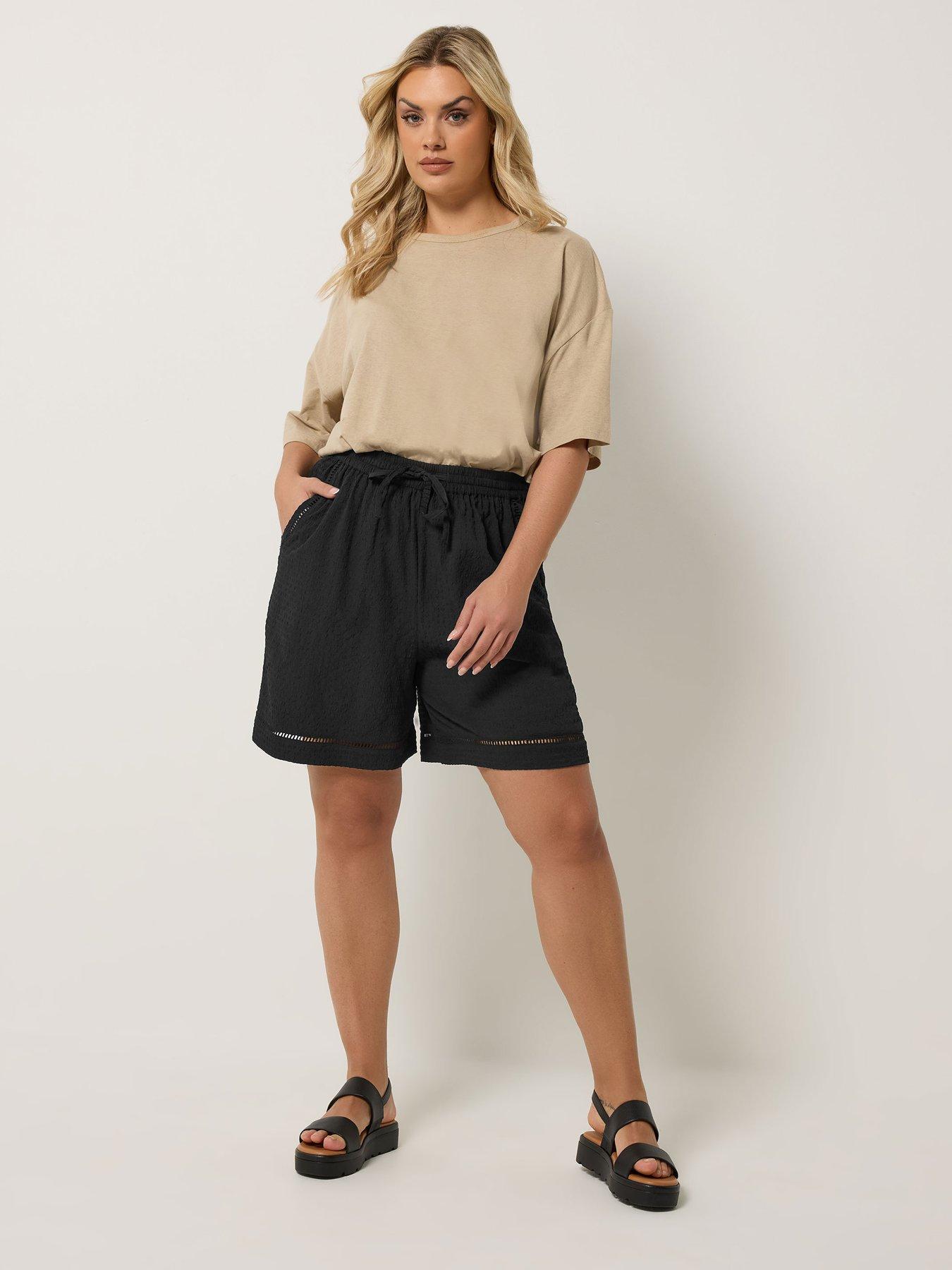 Image 3 of 5 of Yours Curve Ladder Shorts - Black