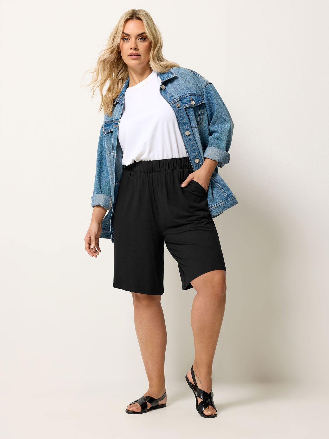 Image 3 of 4 of Yours Curve Pull On Jersey Shorts