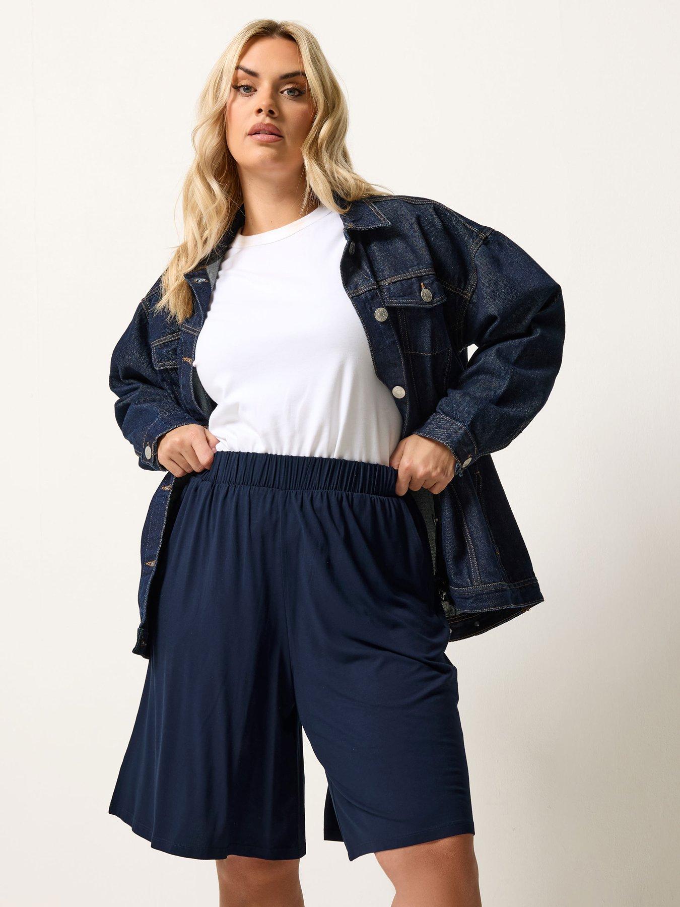 Yours Curve Pull On Jersey Shorts