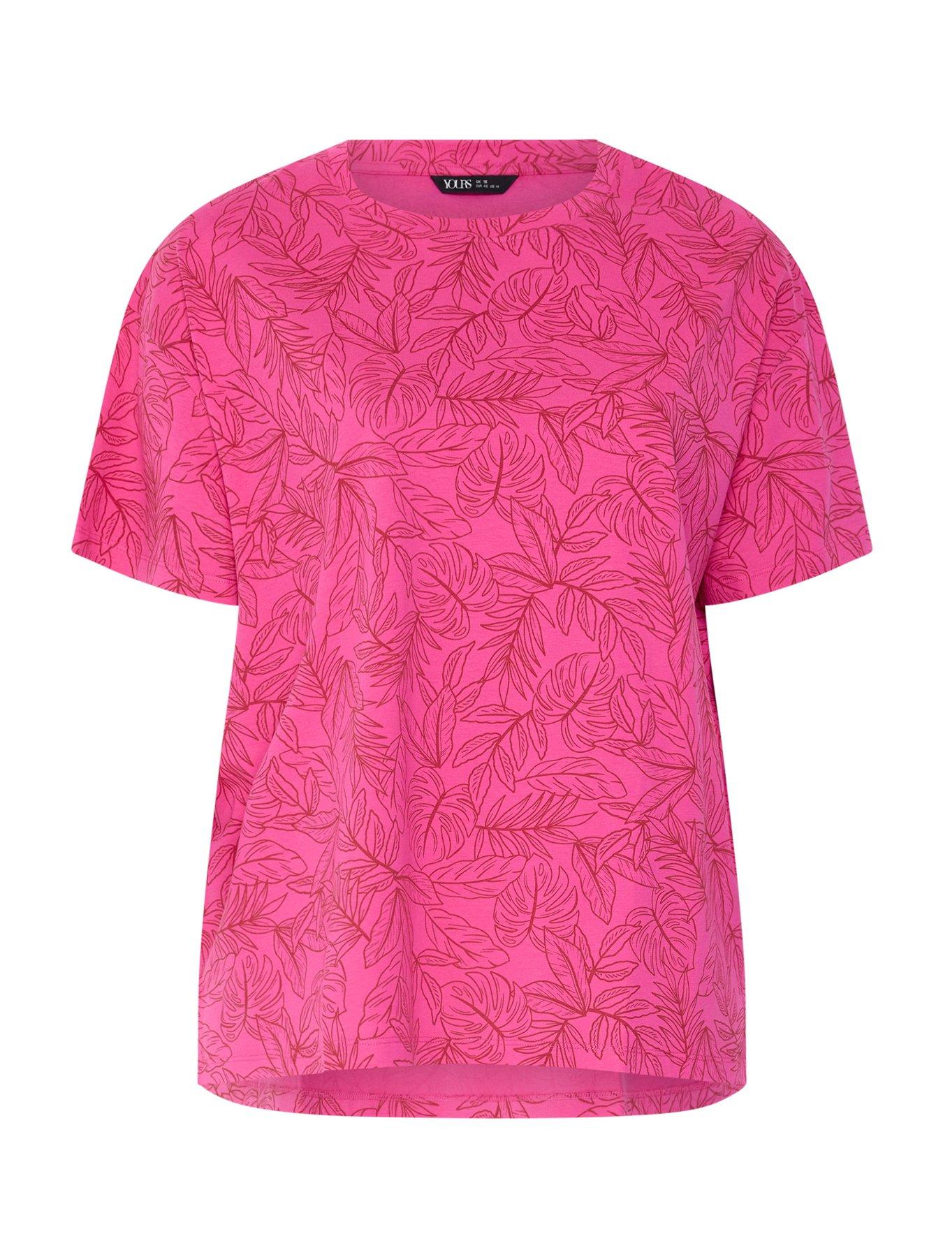  image of yours-curve-leaf-print-boxy-t-shirt