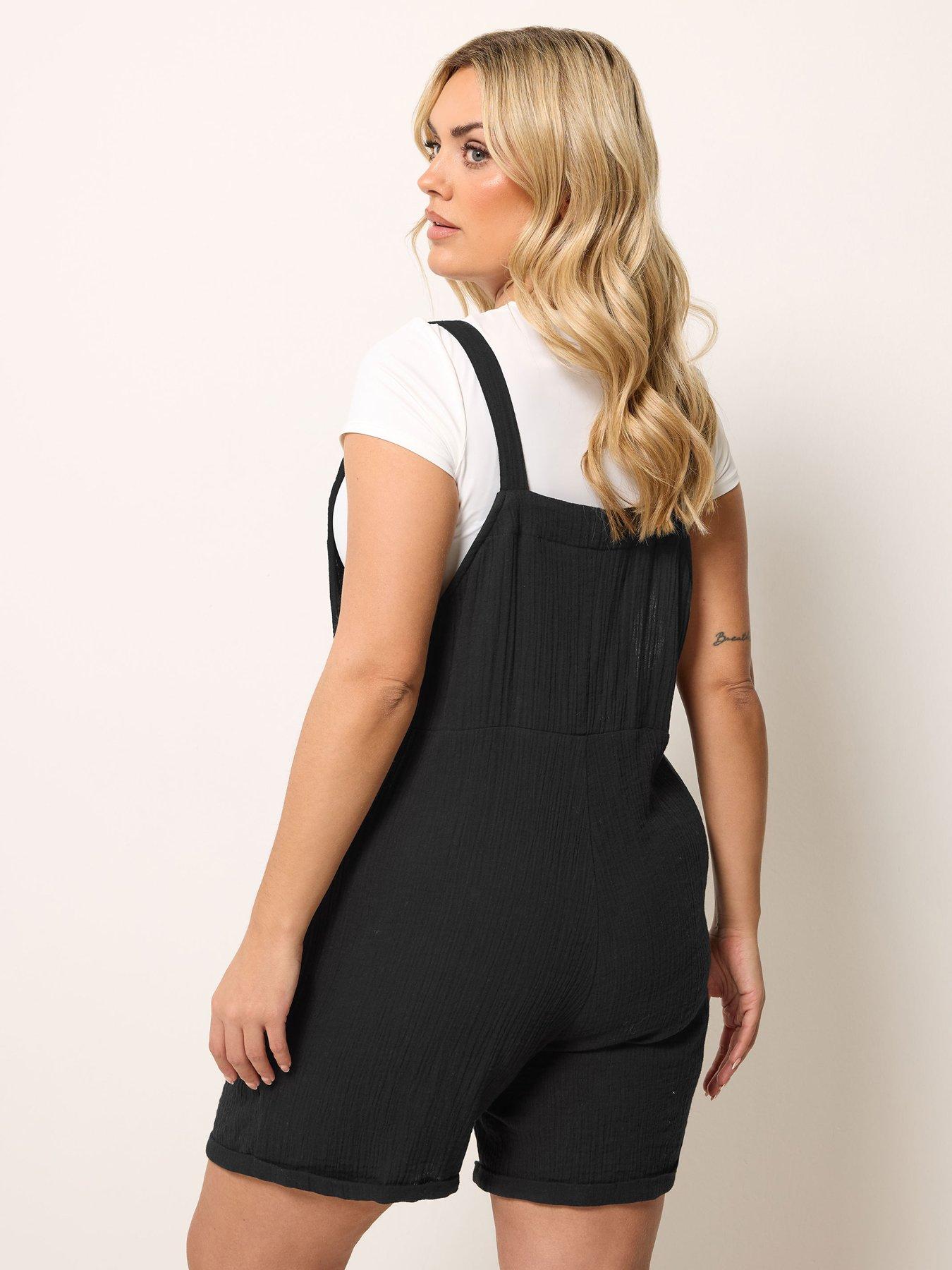Image 2 of 5 of Yours Curve Dungaree Shorts