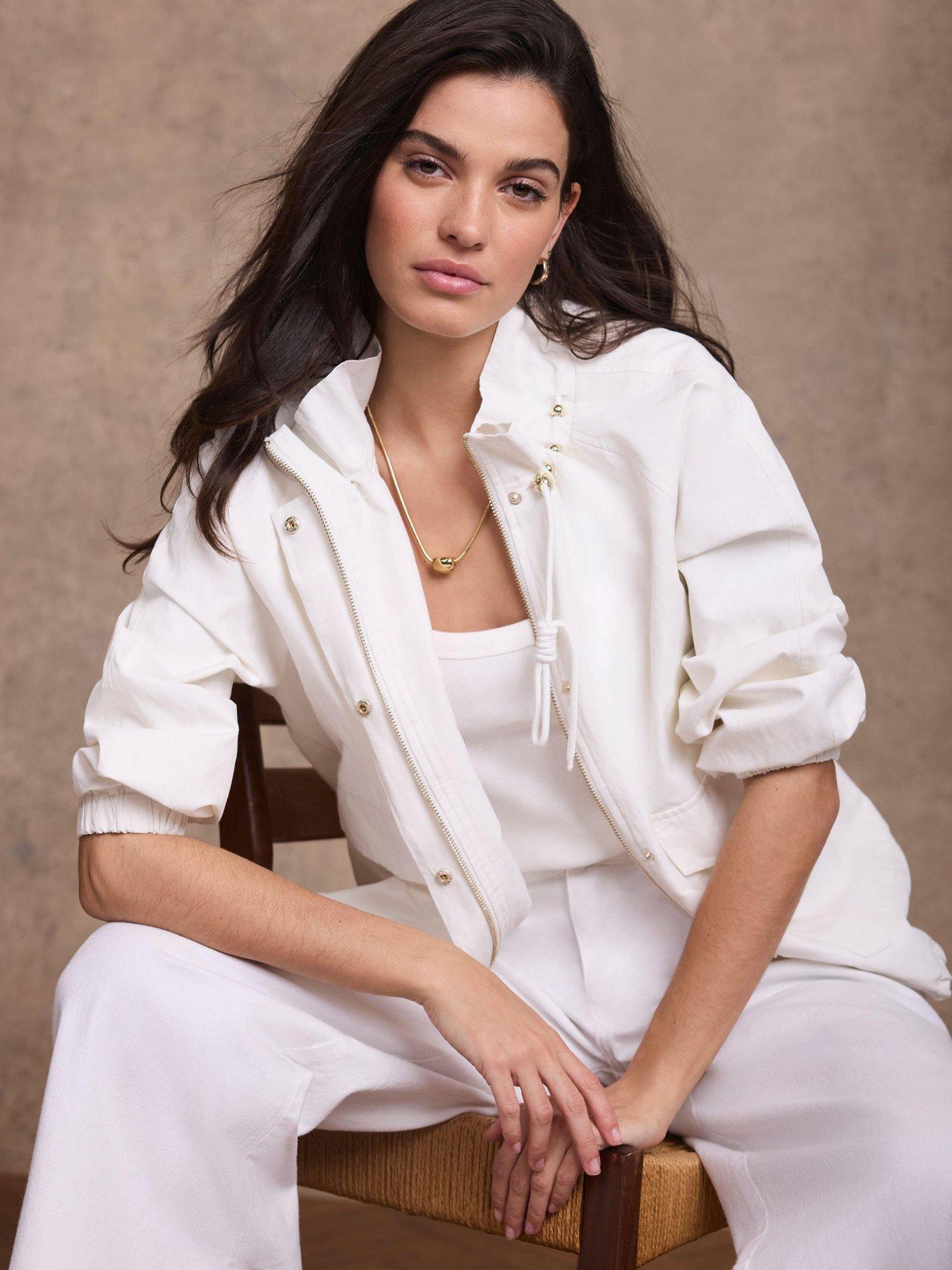 Image 2 of 6 of Mint Velvet Ivory Technical Jacket - White