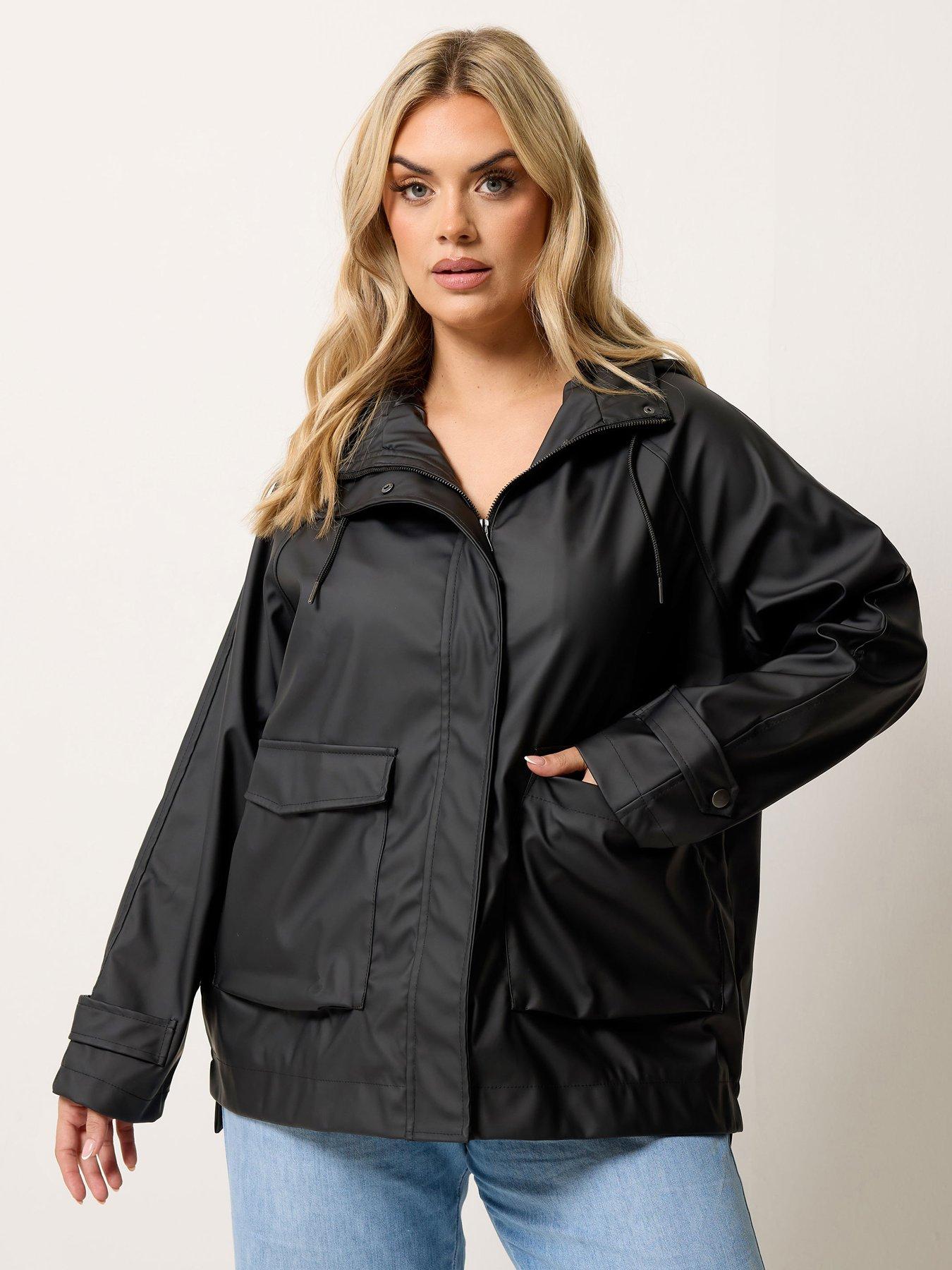 Yours Curve Rain Jacket - Black