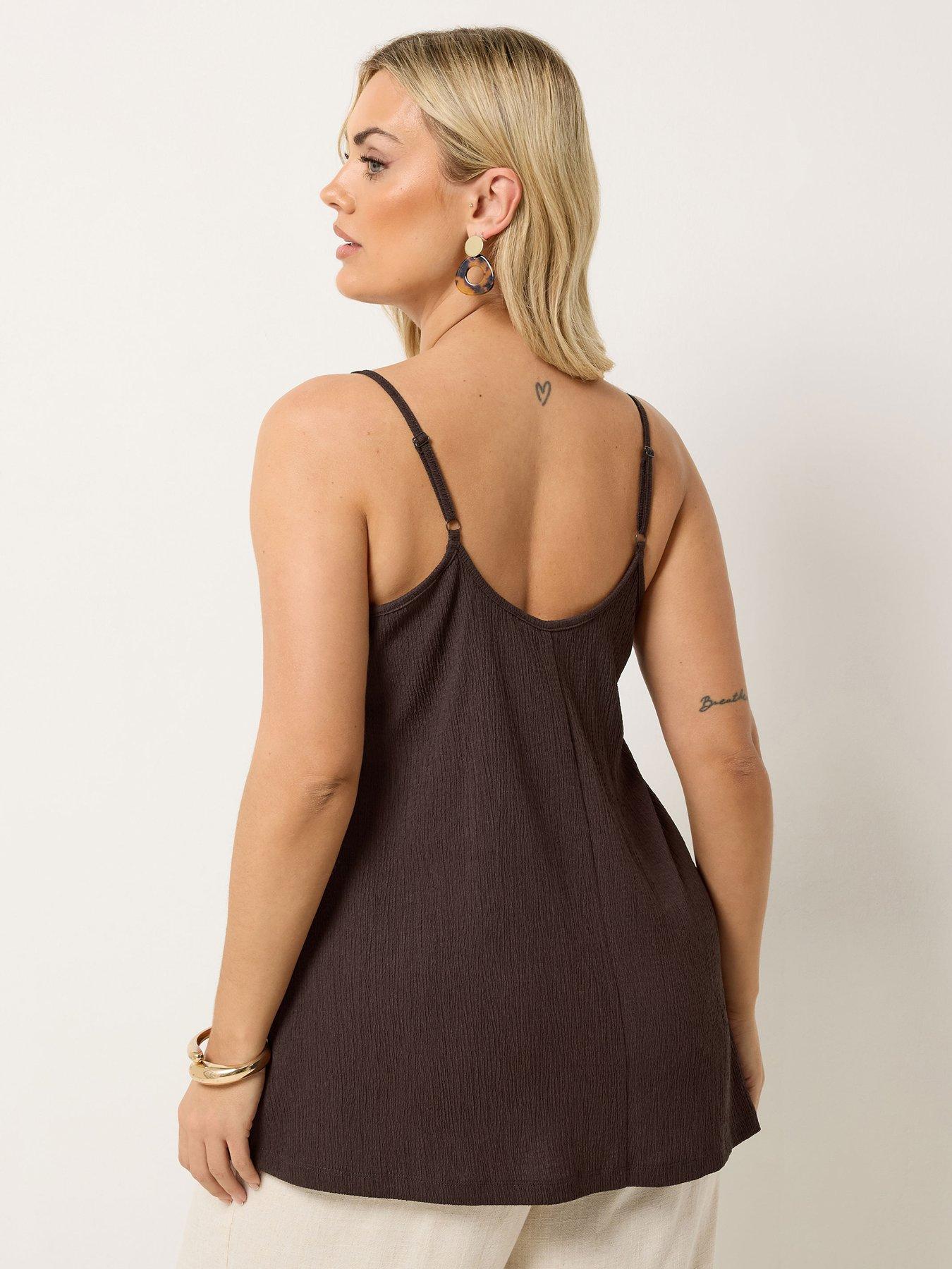 stillFront image of yours-curve-gathered-swing-cami-top-brown