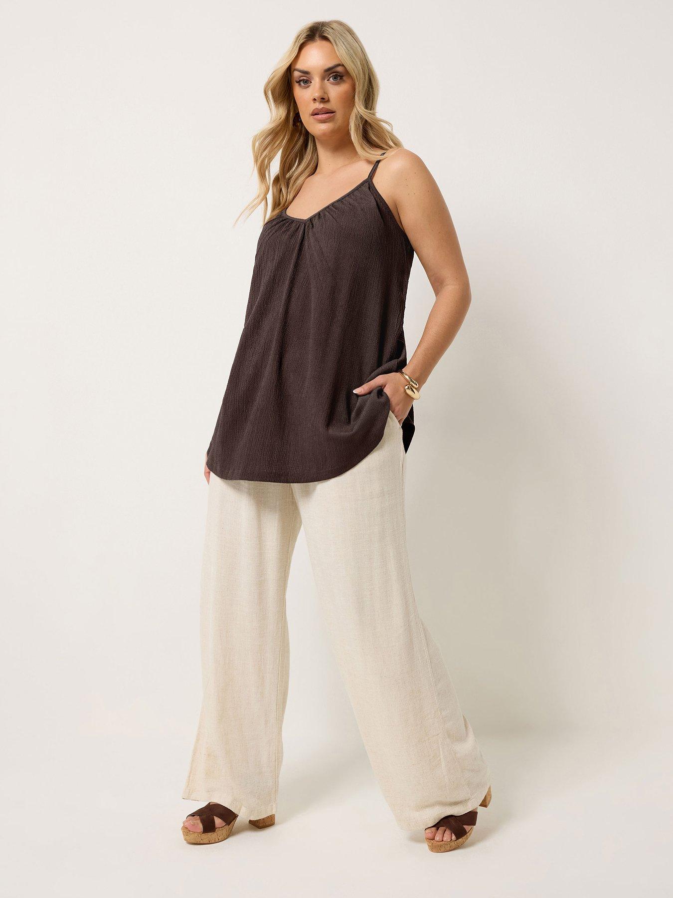  image of yours-curve-gathered-swing-cami-top-brown
