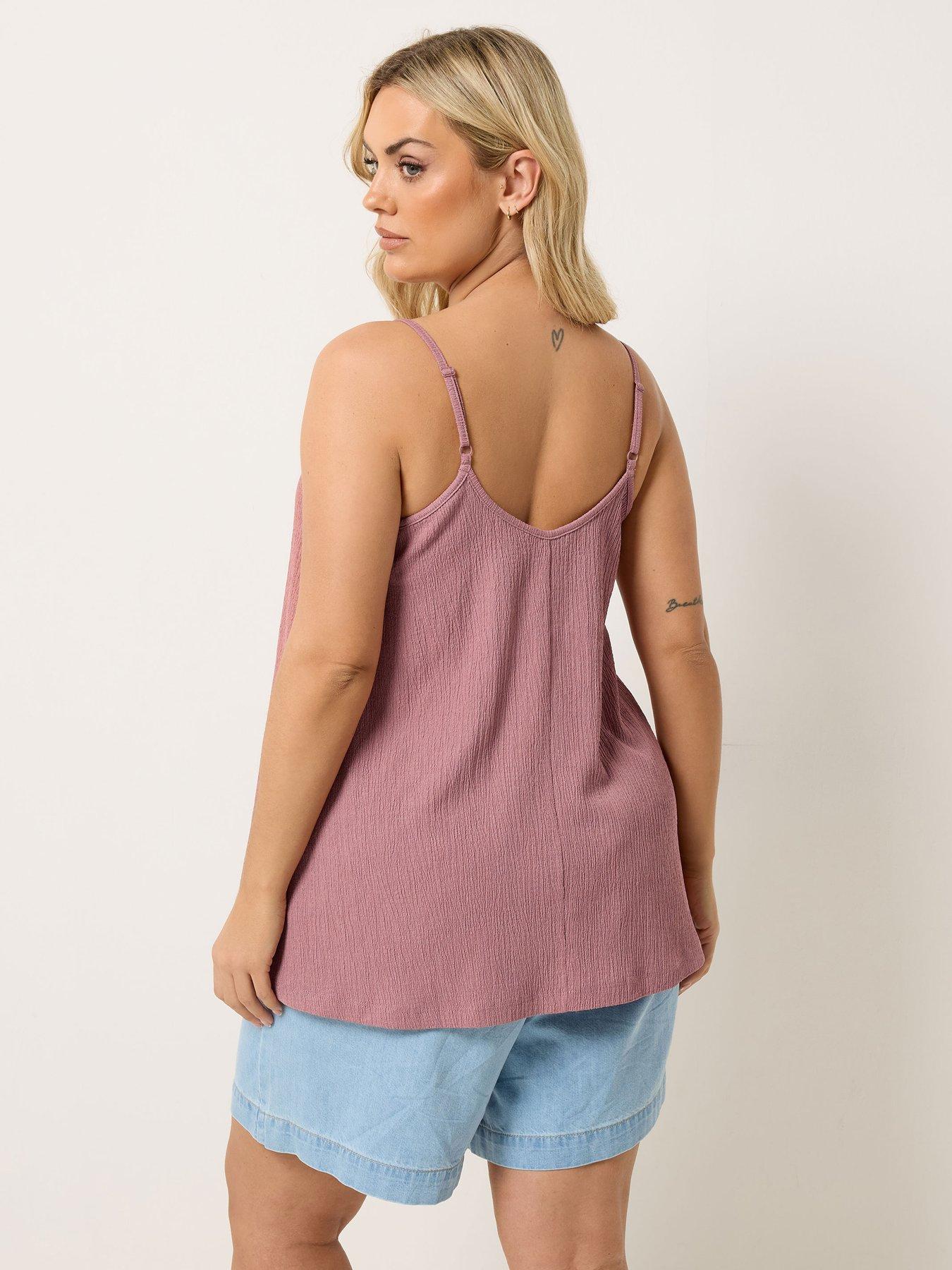 Image 2 of 5 of Yours Curve Gathered Swing Cami Top - Pink