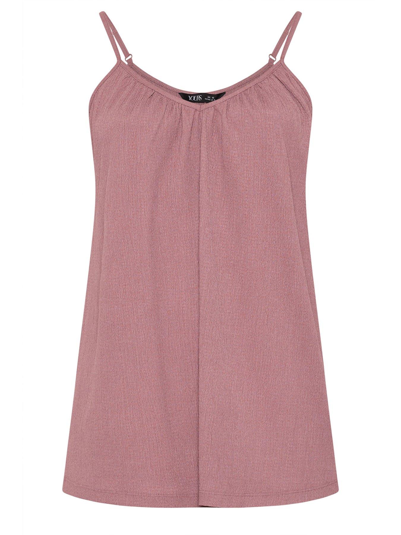 Image 5 of 5 of Yours Curve Gathered Swing Cami Top - Pink
