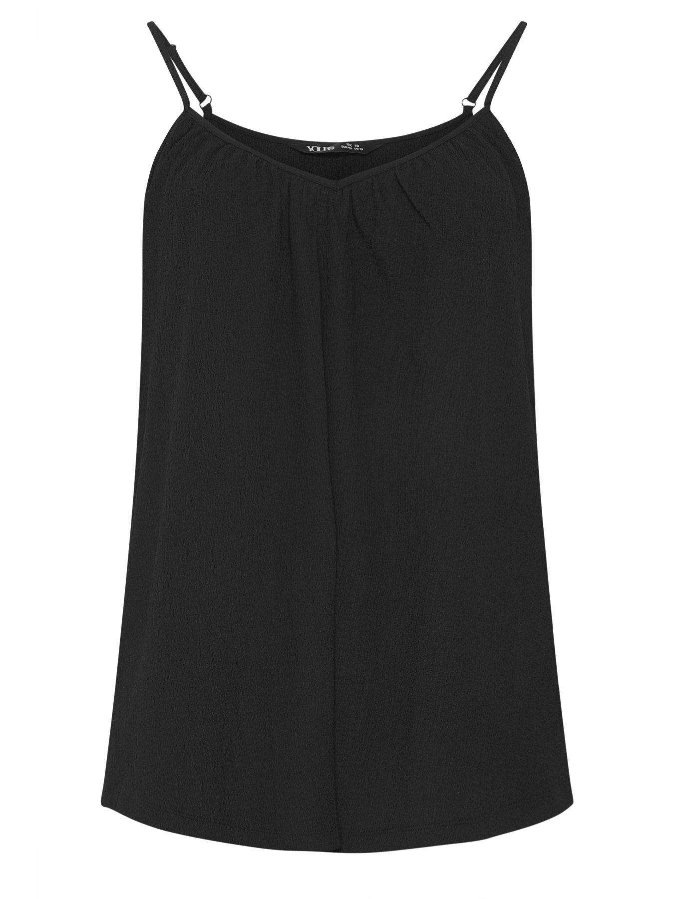  image of yours-curve-gathered-swing-cami-top-black