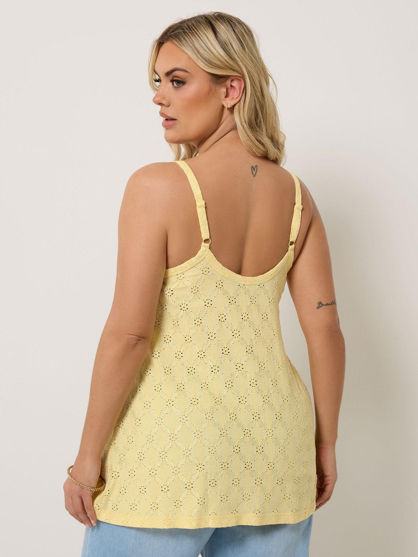  image of yours-curve-anglaise-button-swing-vest-yellow