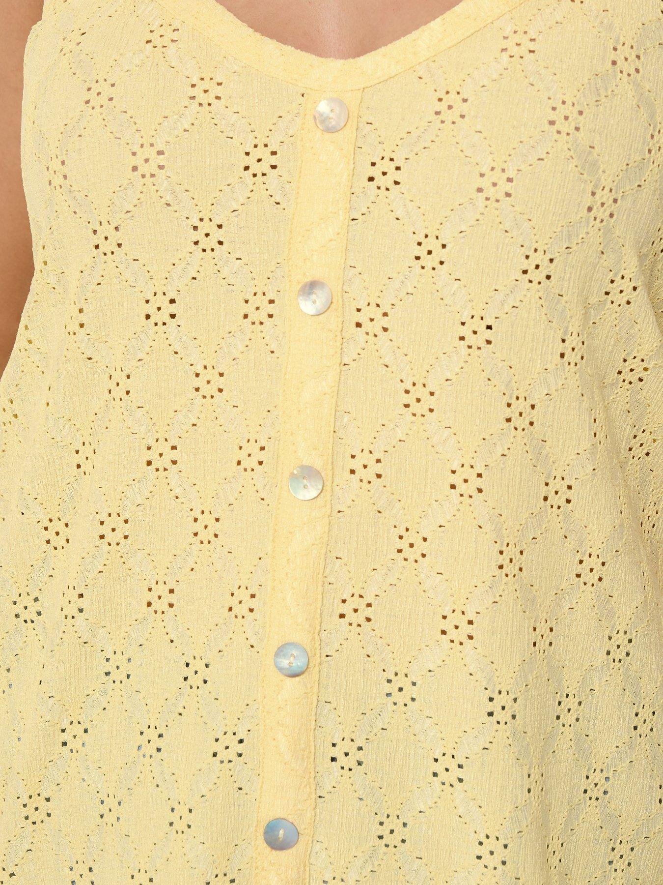  image of yours-curve-anglaise-button-swing-vest-yellow