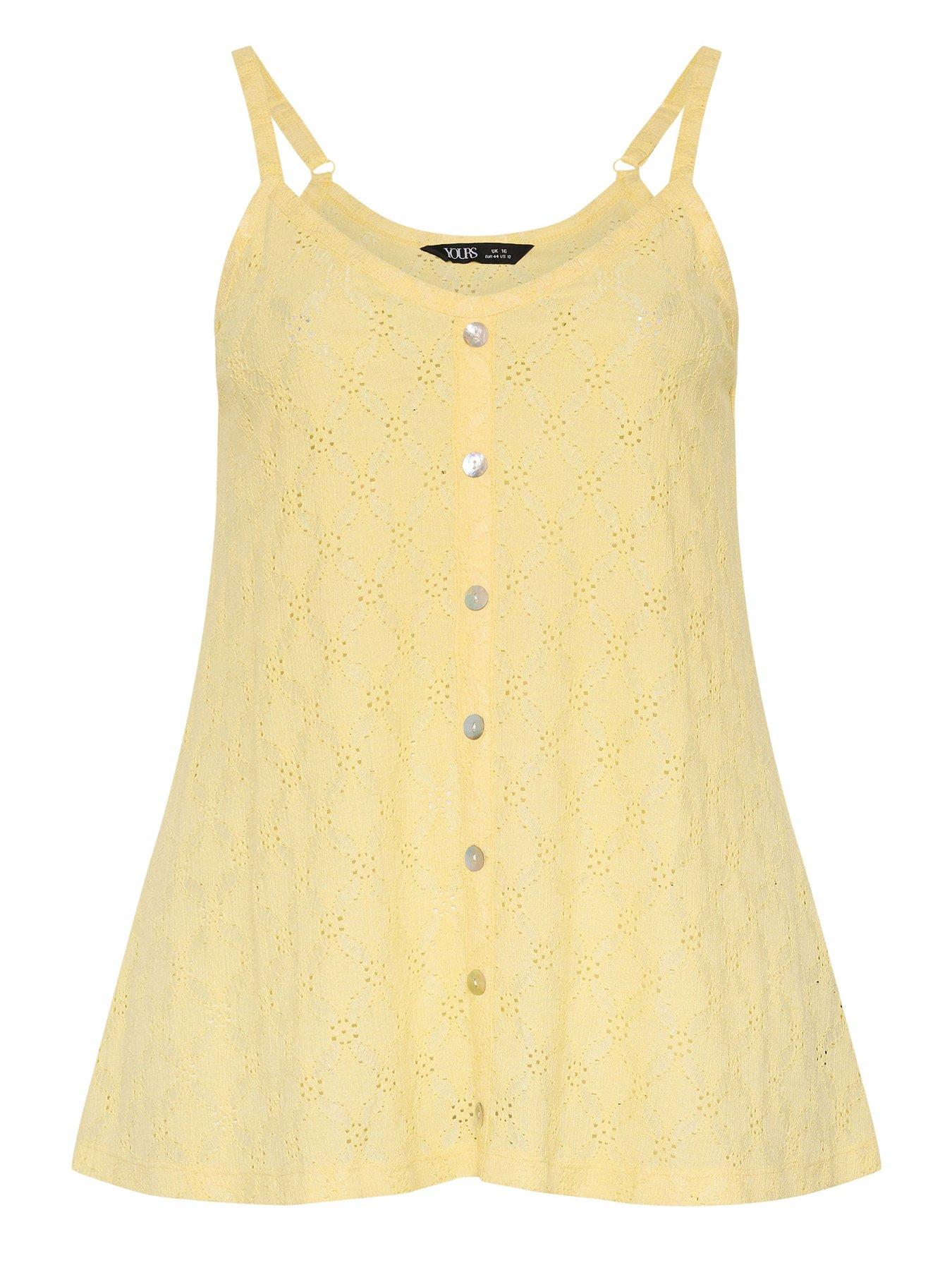  image of yours-curve-anglaise-button-swing-vest-yellow