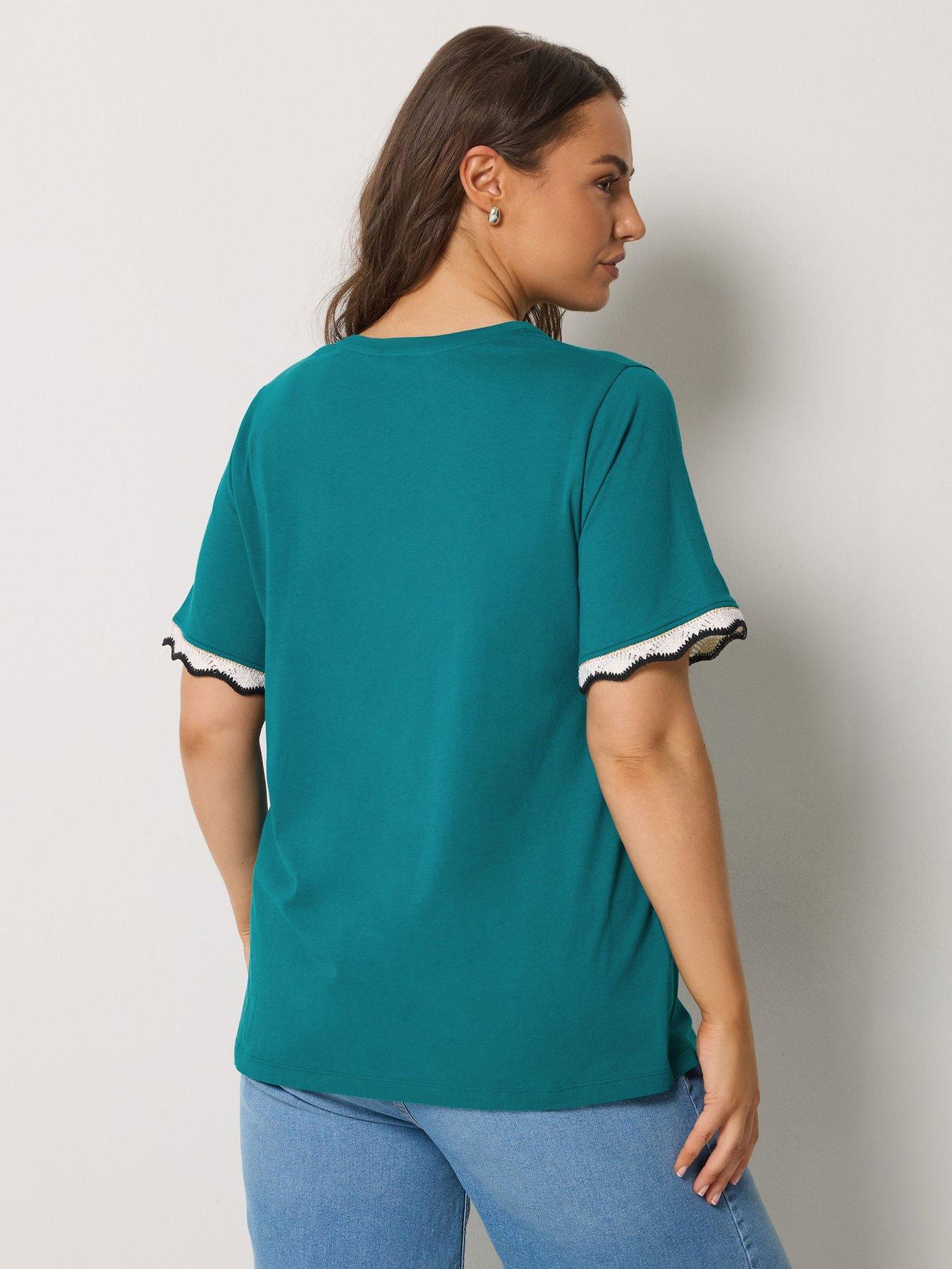 stillFront image of yours-curve-trim-t-shirt