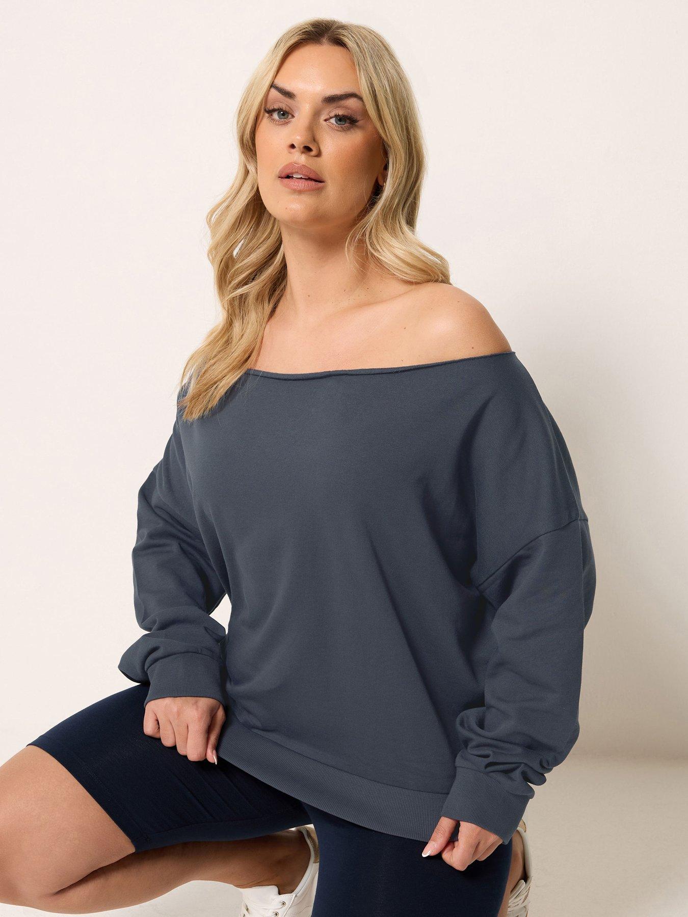 front image of yours-curve-off-the-shoulder-sweatshirt