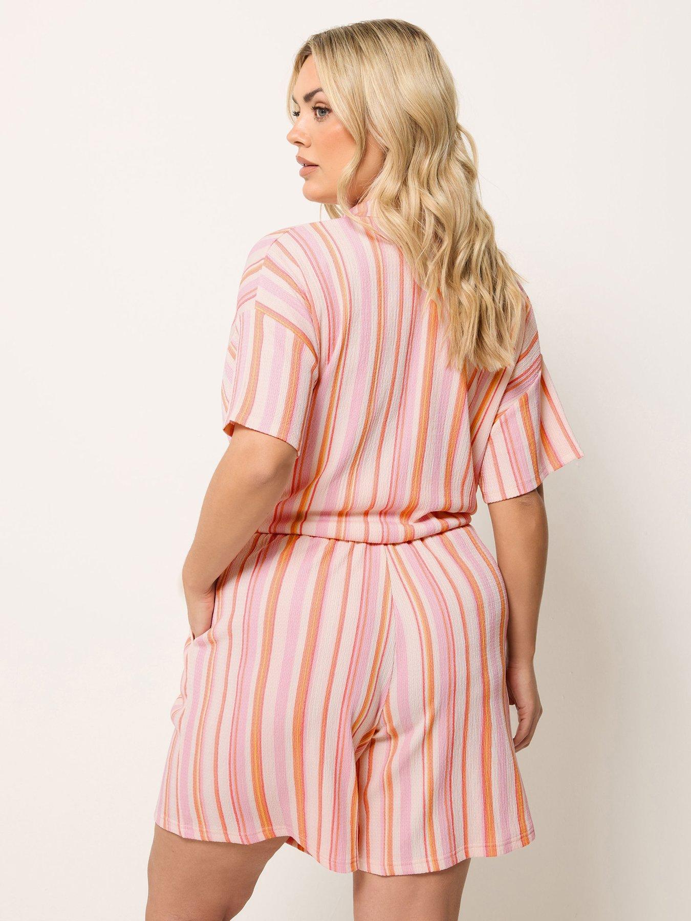 stillFront image of yours-curve-striped-short-co-ord