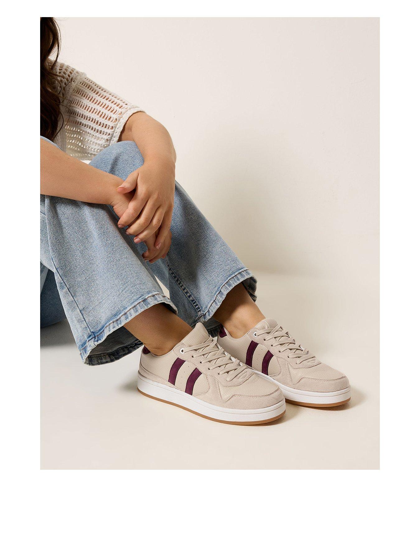 Image 1 of 4 of Yours Padded Lace Up E Trainer - Cream