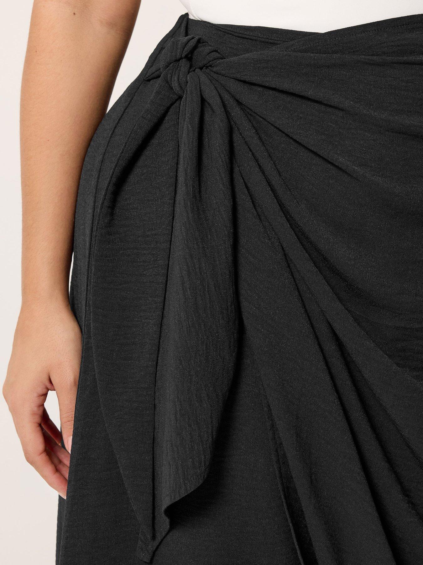 Image 4 of 5 of Yours Curve Wrap Over Skirt - Black
