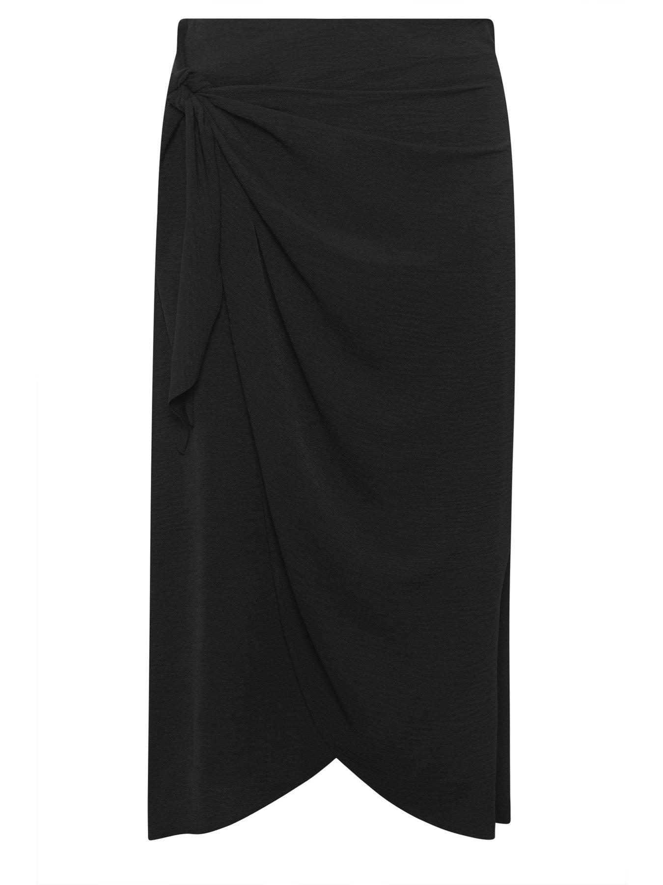 Image 5 of 5 of Yours Curve Wrap Over Skirt - Black