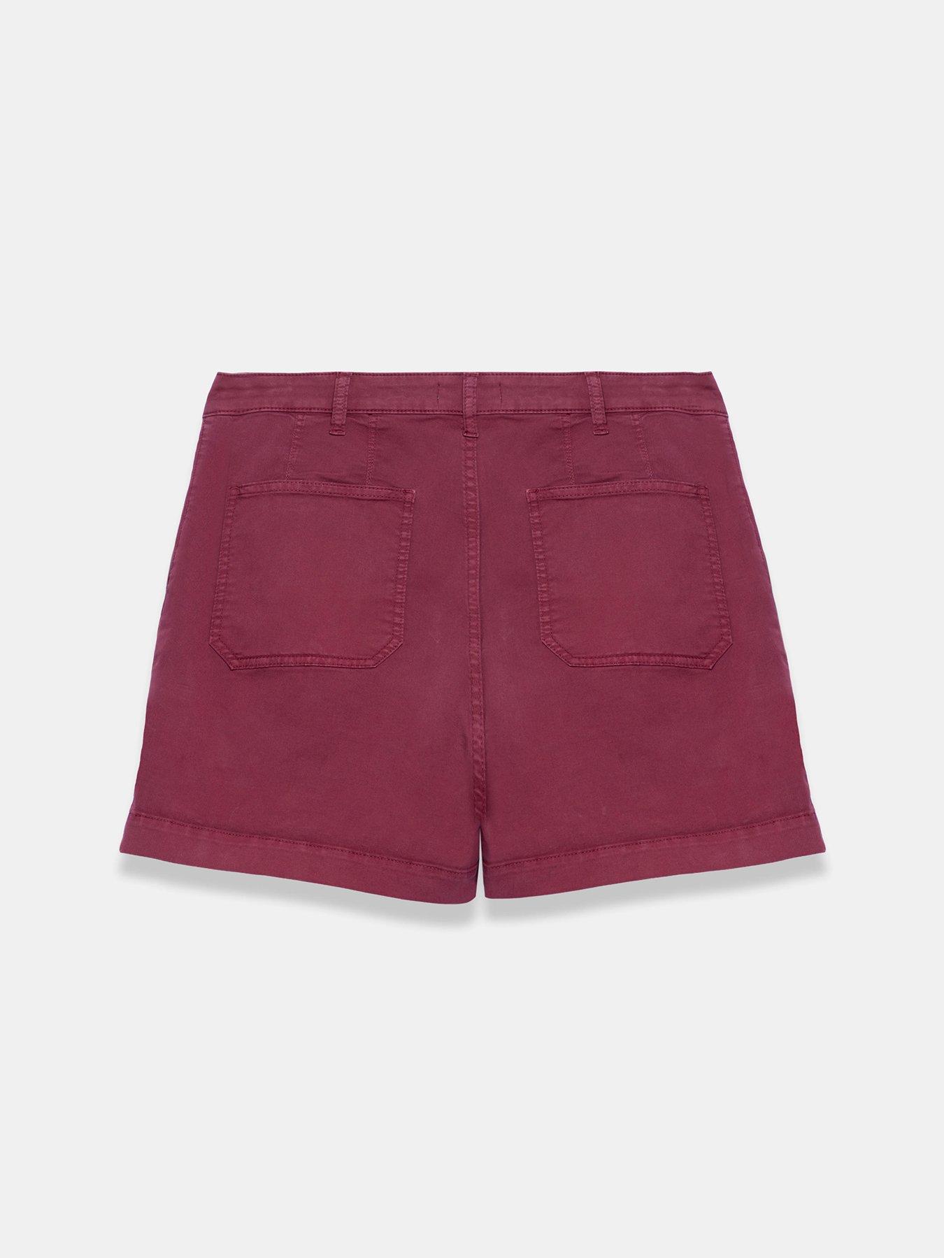 Image 6 of 6 of Mint Velvet Pleated Chino Short - Red