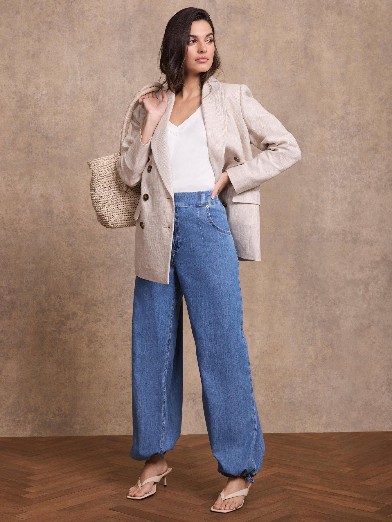Image 3 of 6 of Mint Velvet Mid Indigo Soft Balloon Jeans - Blue