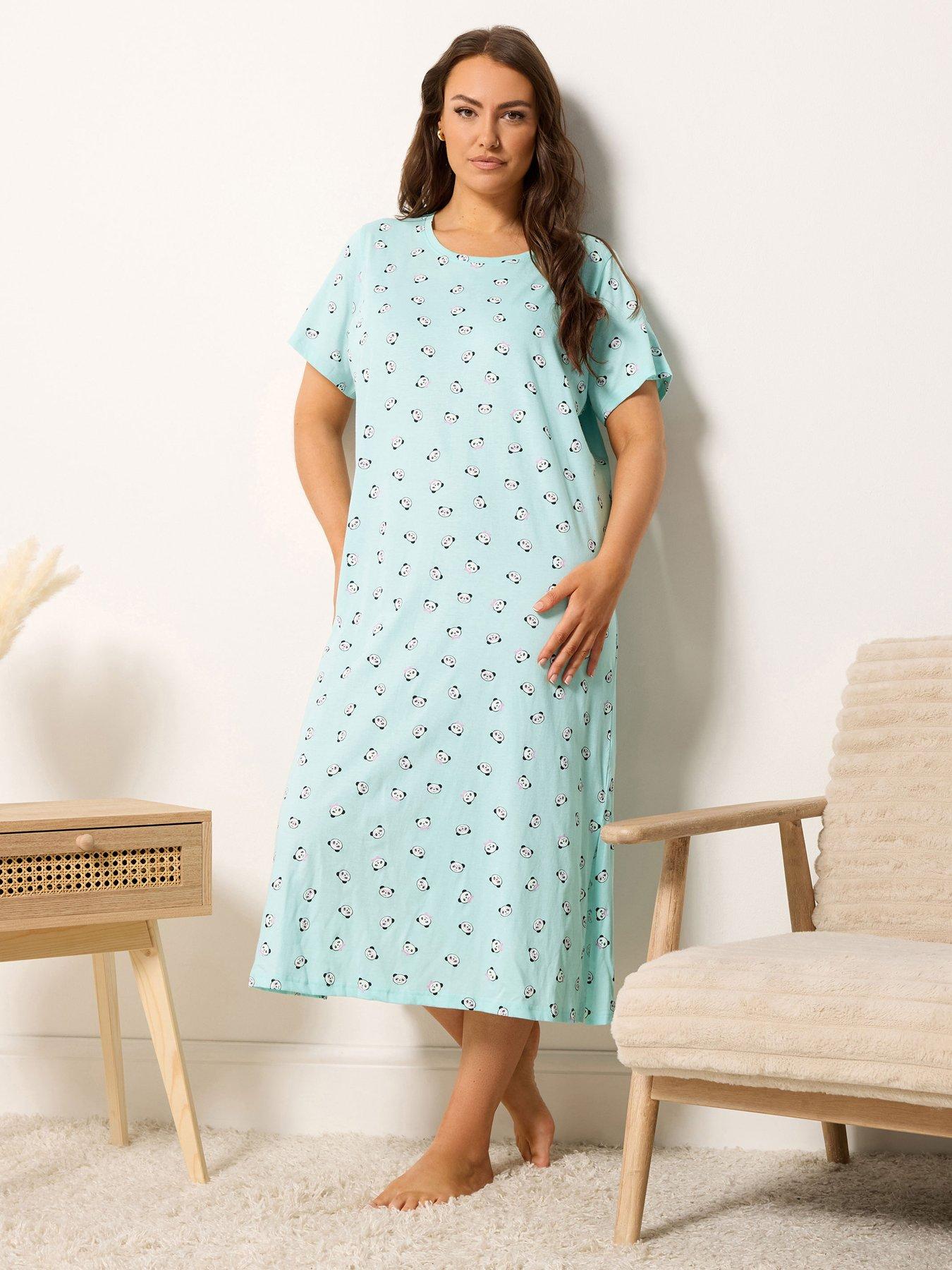 Yours Curve Panda Midaxi Nightdress - Blue