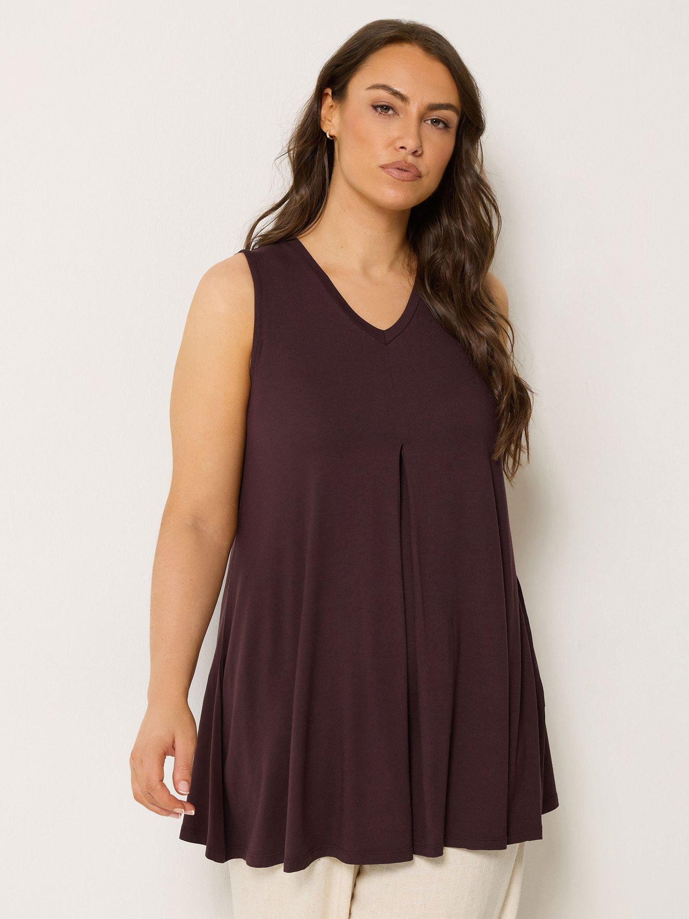 yours-curve-pleat-front-vest-brown