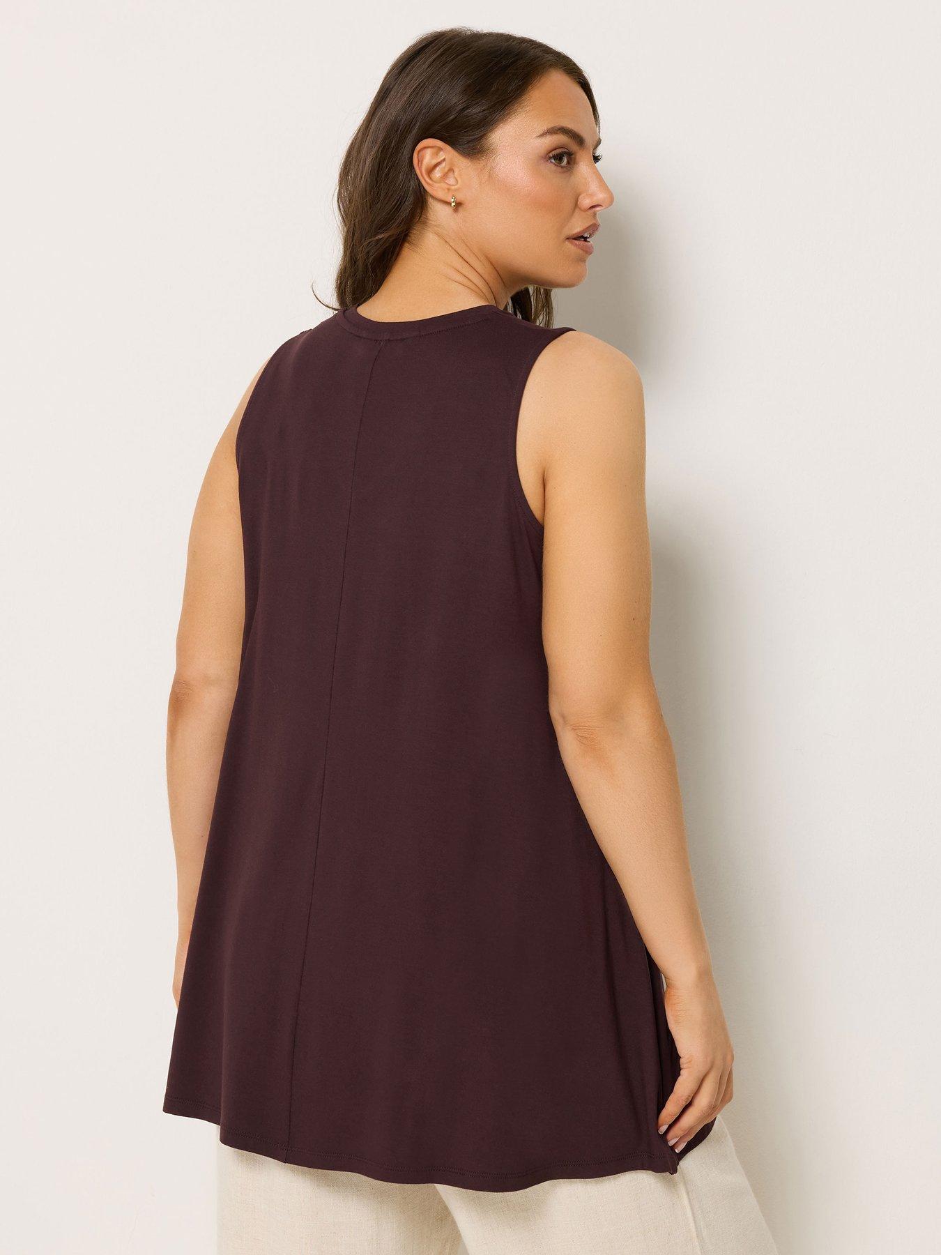 Image 2 of 5 of Yours Curve Pleat Front Vest - Brown