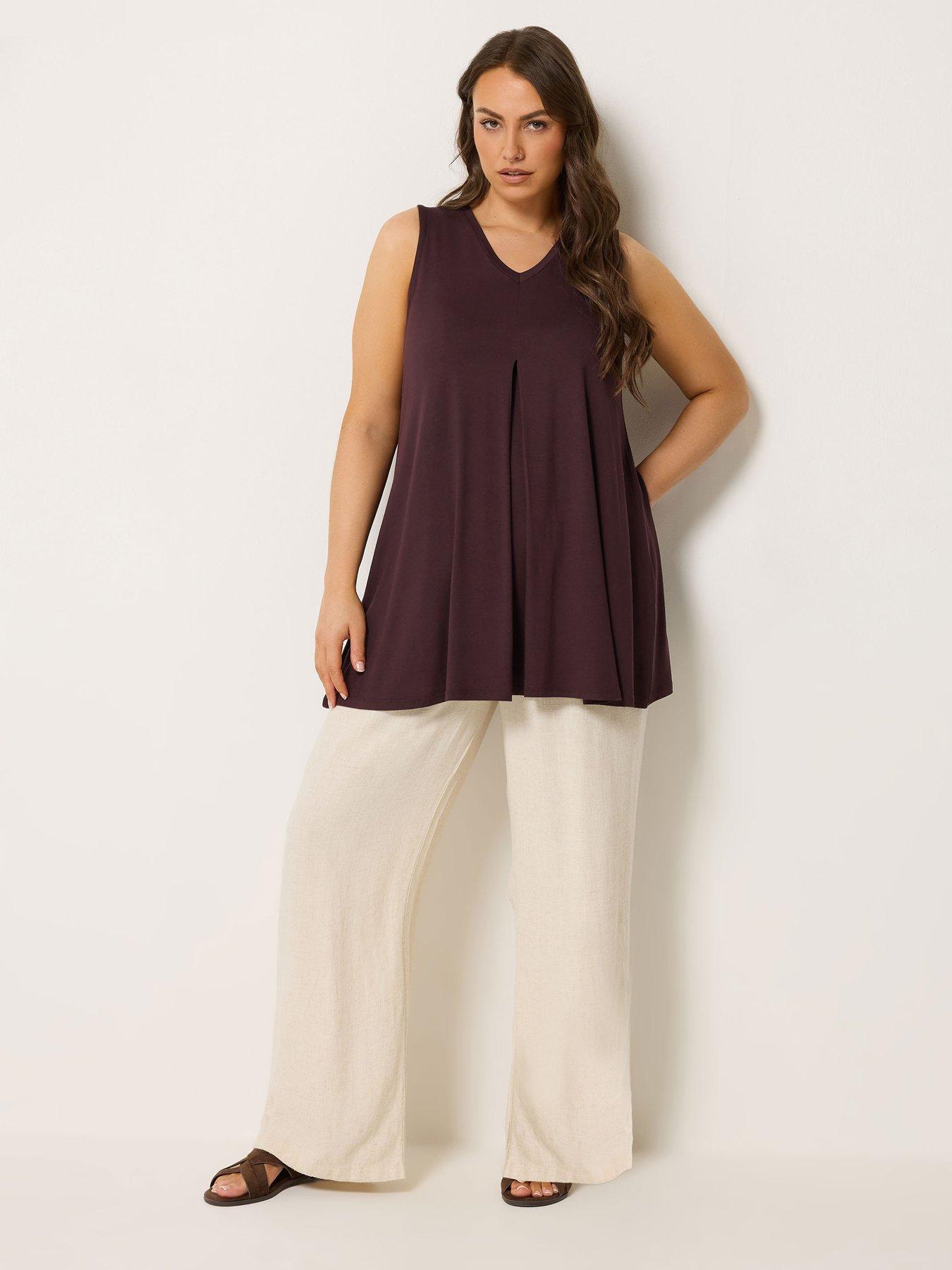 Image 3 of 5 of Yours Curve Pleat Front Vest - Brown