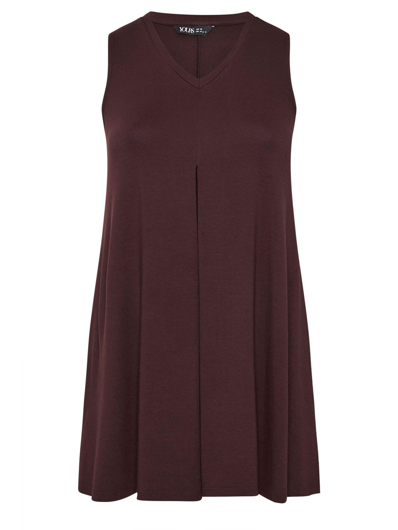 Image 5 of 5 of Yours Curve Pleat Front Vest - Brown