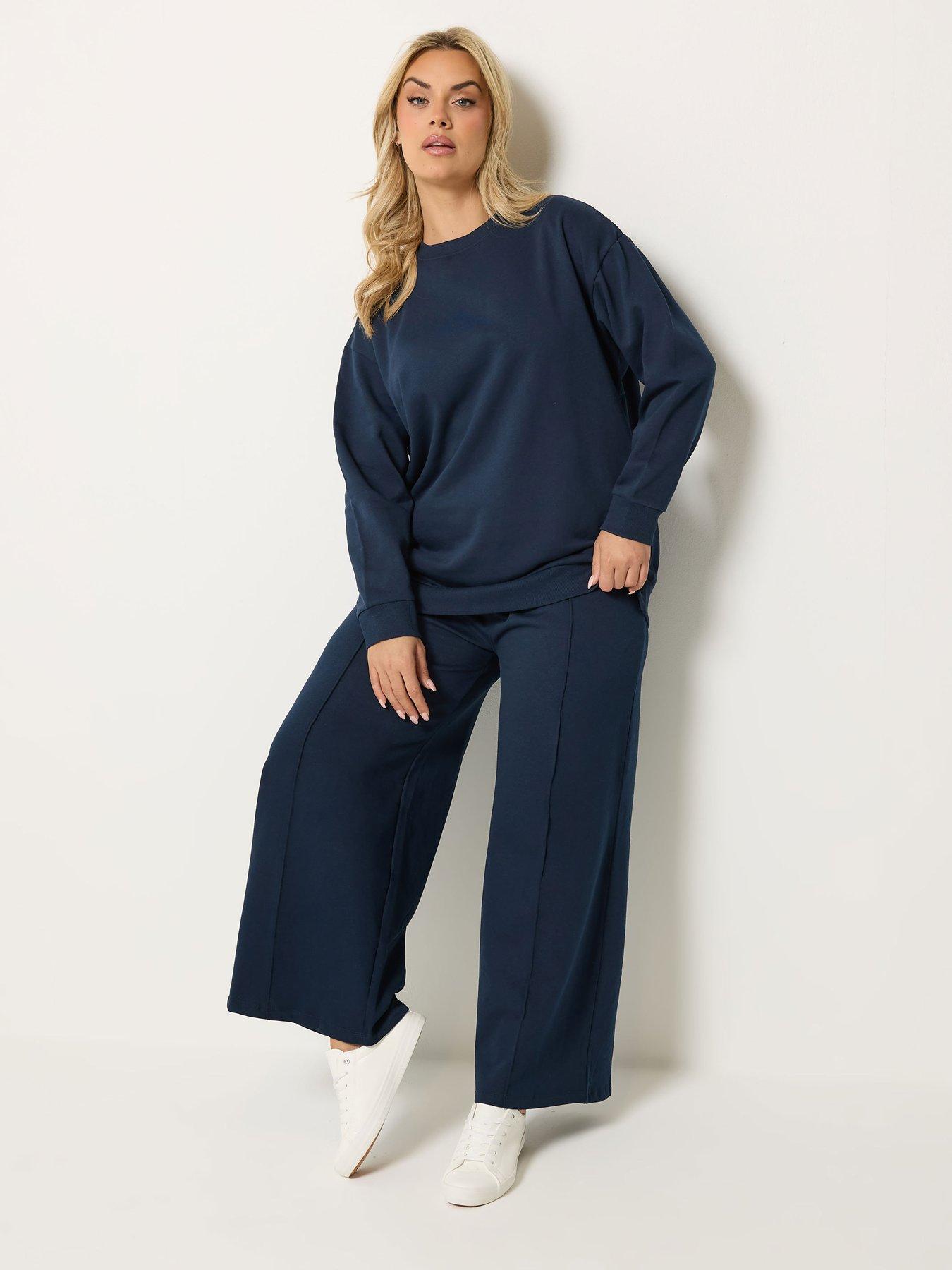Yours Curve T-Shirt  &  Jogger Sweat Set - Blue