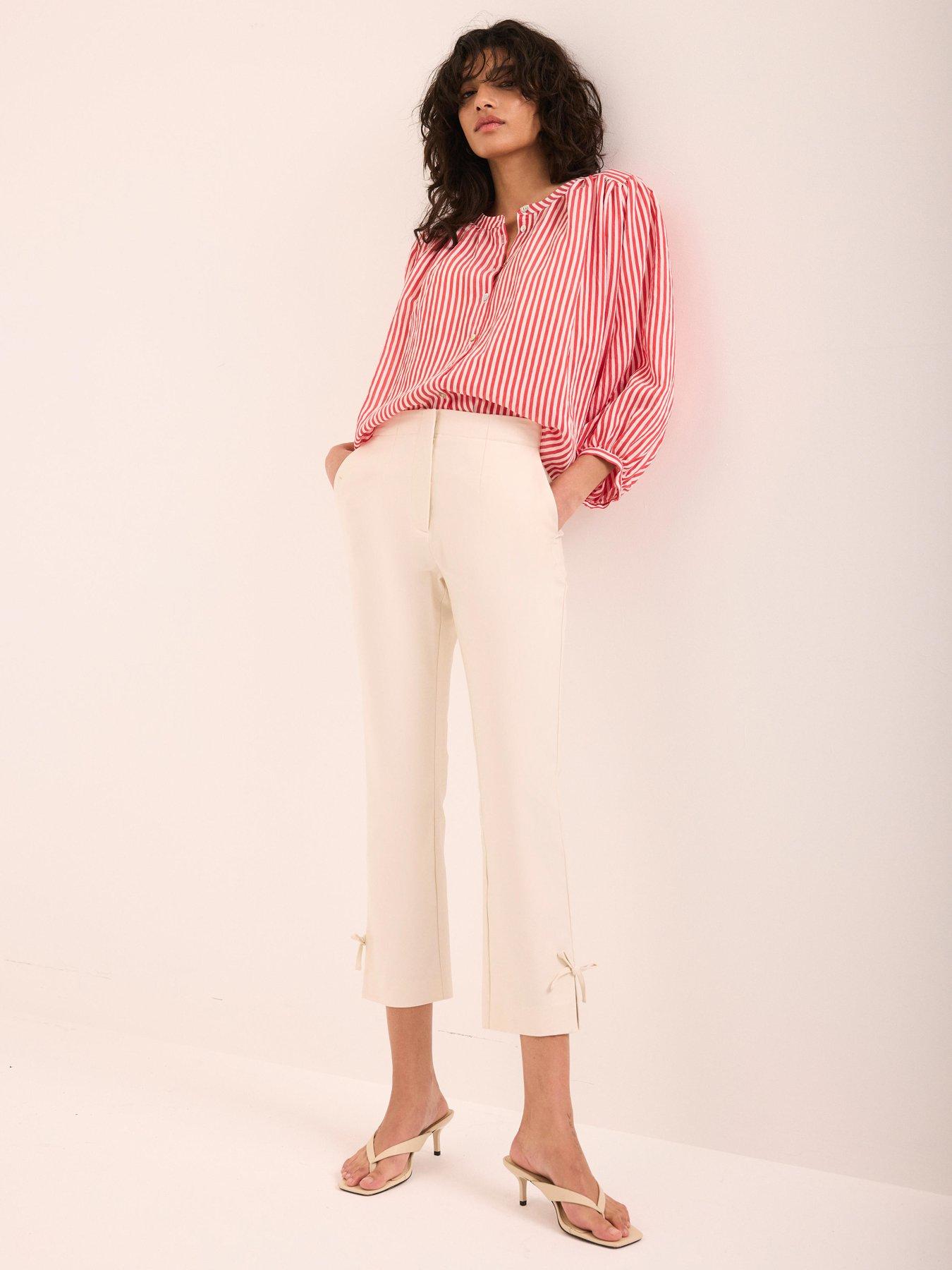 front image of mint-velvet-neutral-capri-trouser