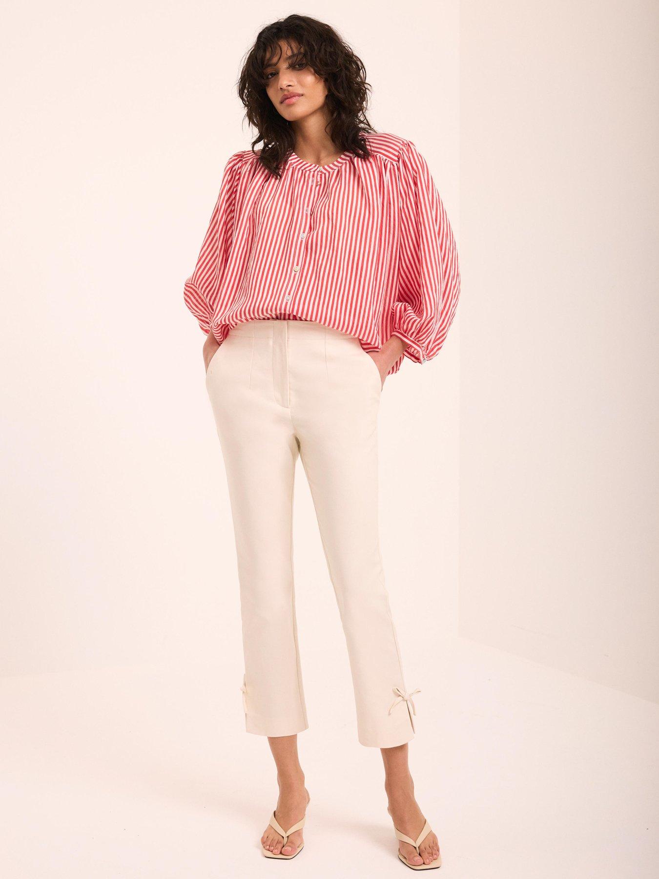  image of mint-velvet-neutral-capri-trouser
