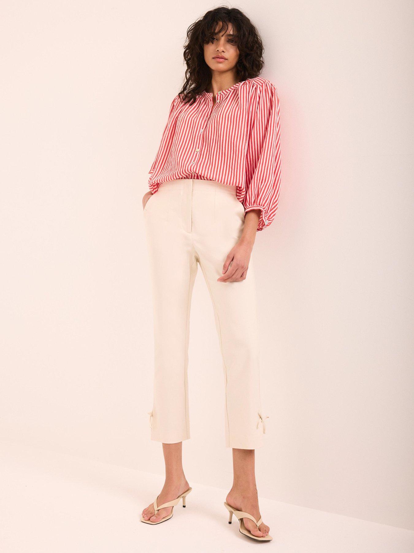  image of mint-velvet-neutral-capri-trouser