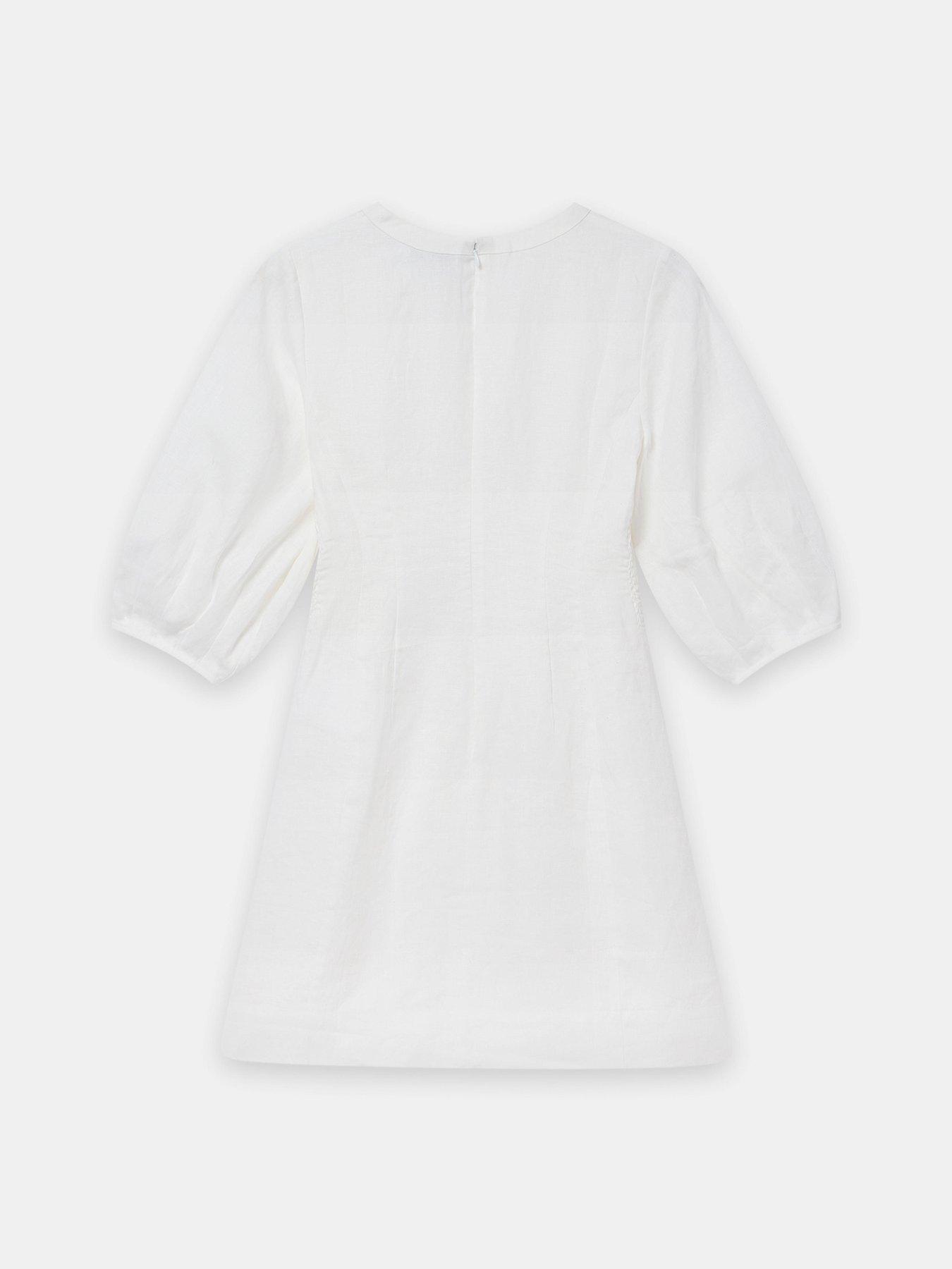  image of mint-velvet-ivory-linen-mini-dress