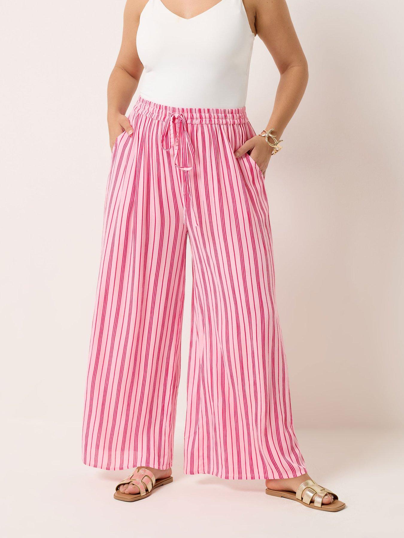 Yours Curve Crinkle Wide Leg Trousers Co-ord