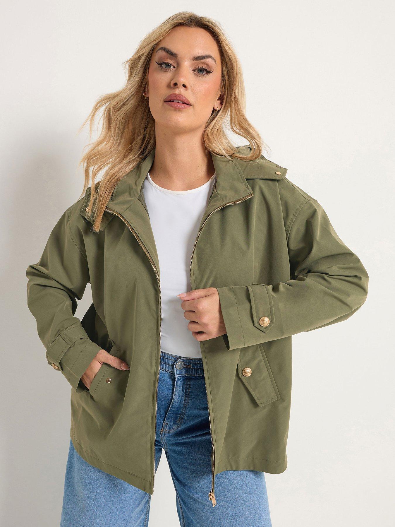 Yours Curve Military Button Jacket