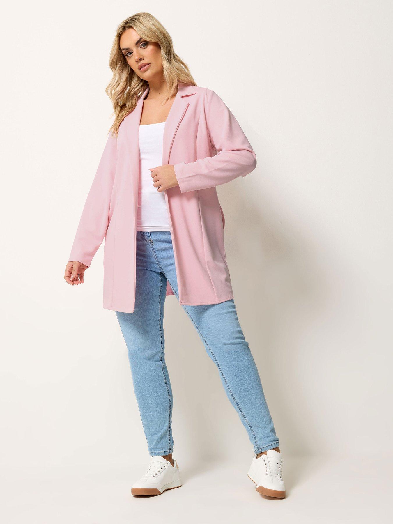  image of yours-curve-scuba-blazer-pink