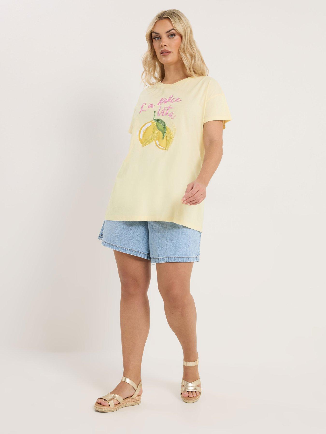 Image 3 of 5 of Yours Curve Placement Core T-Shirt - White