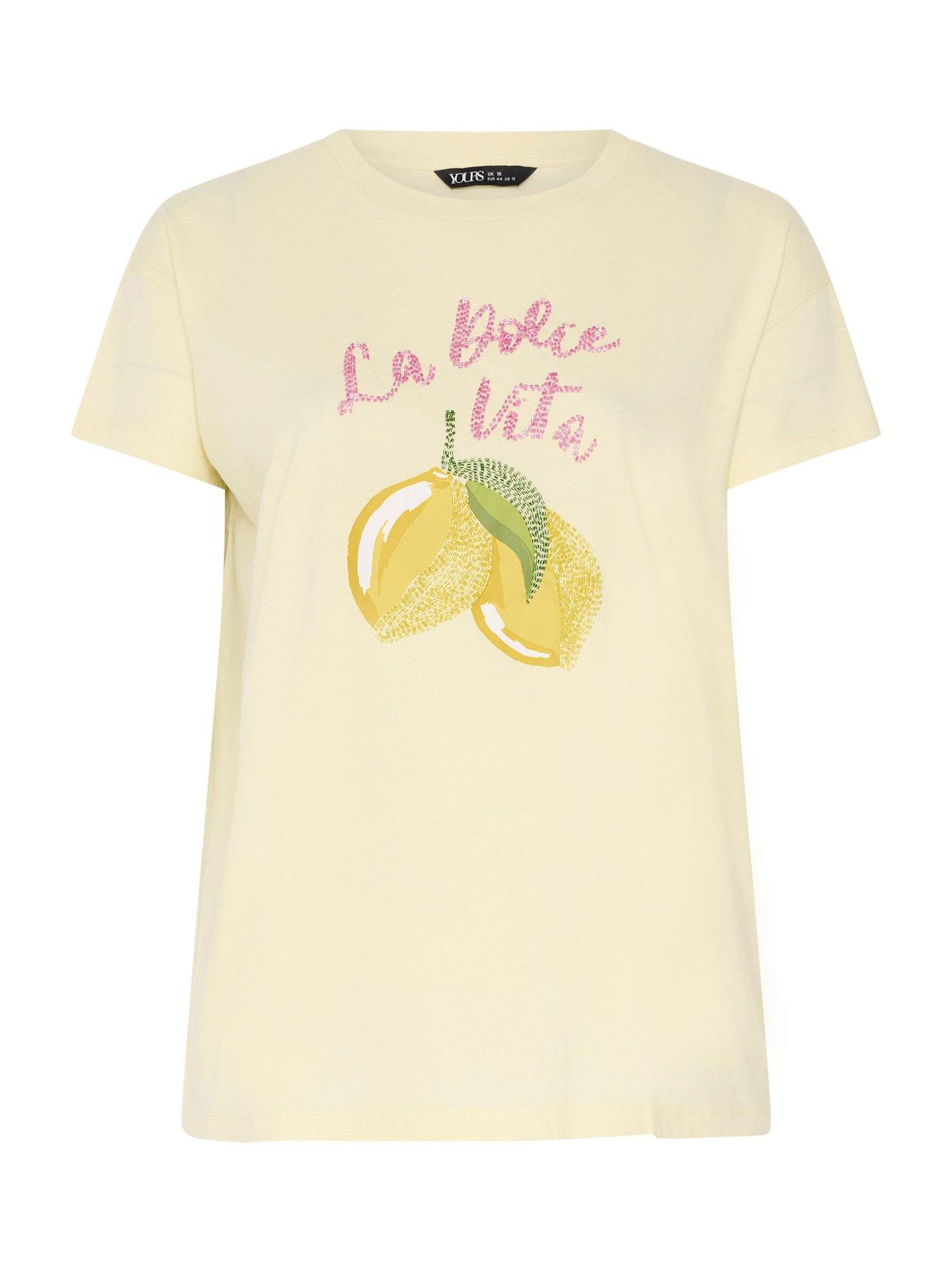 Image 5 of 5 of Yours Curve Placement Core T-Shirt - White