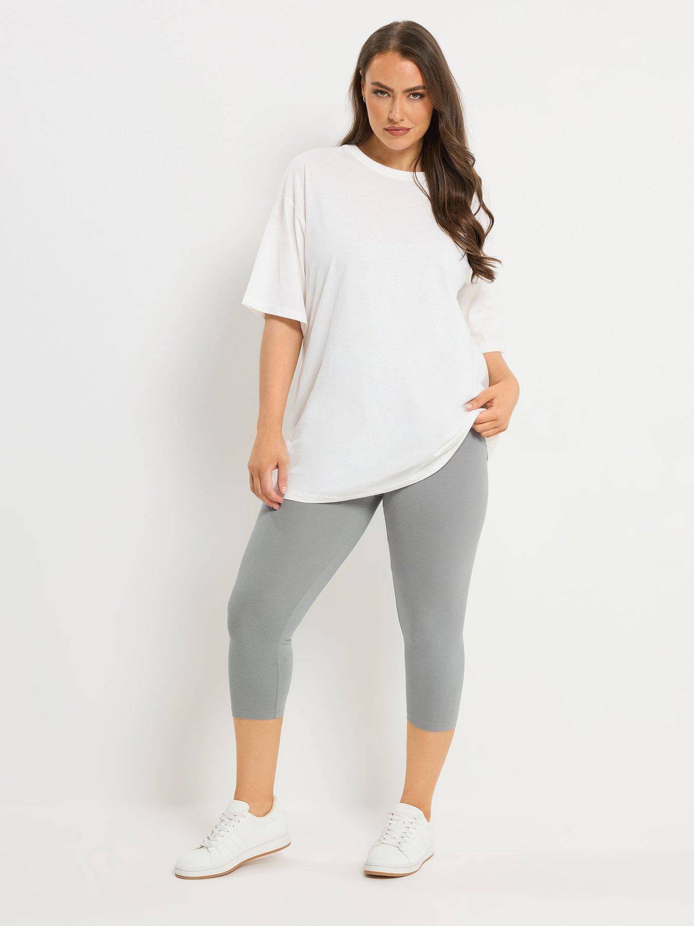  image of yours-curve-2-pack-cropped-legging-grey