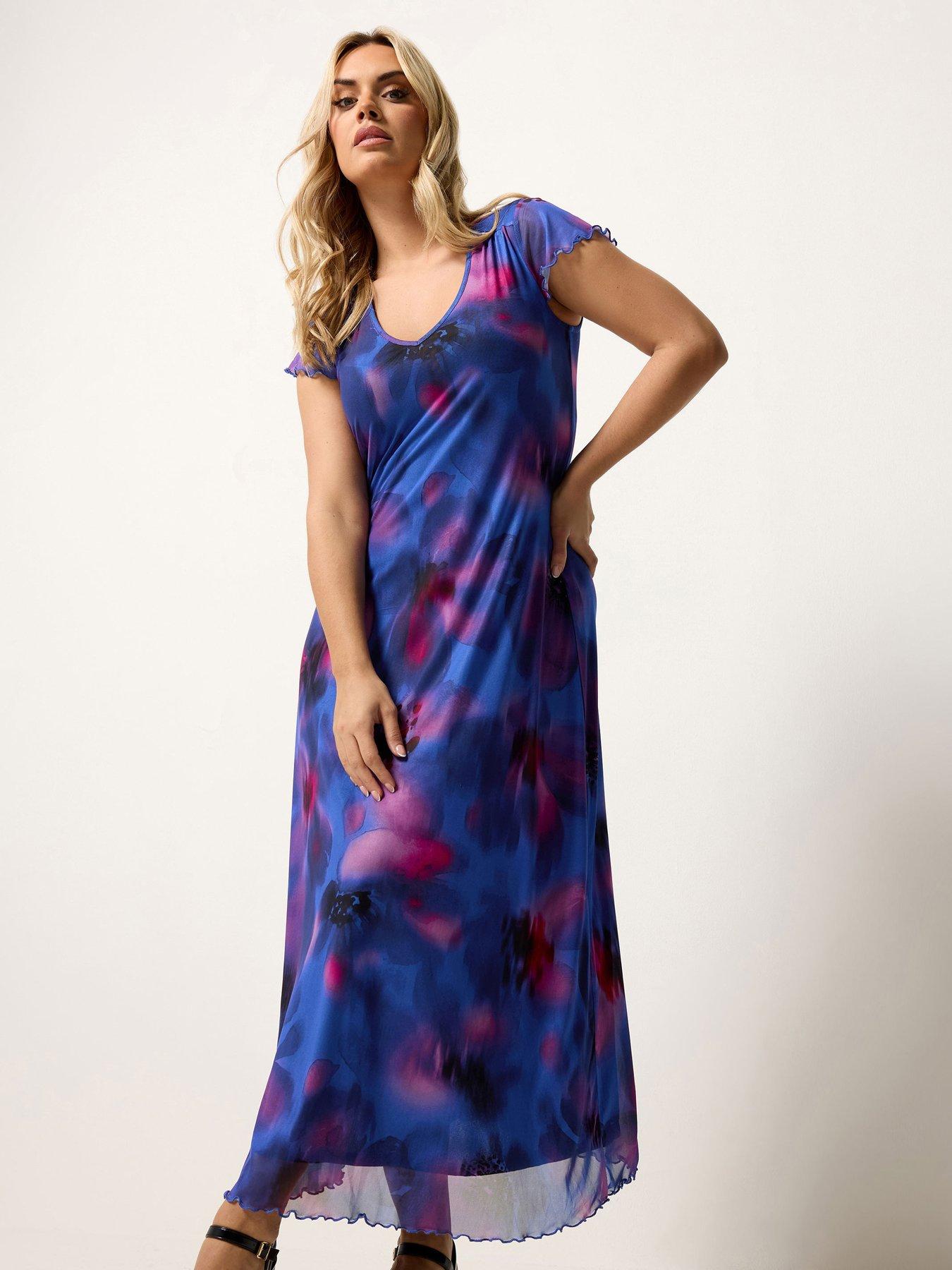 Yours Curve Mesh A-line Maxi Dress