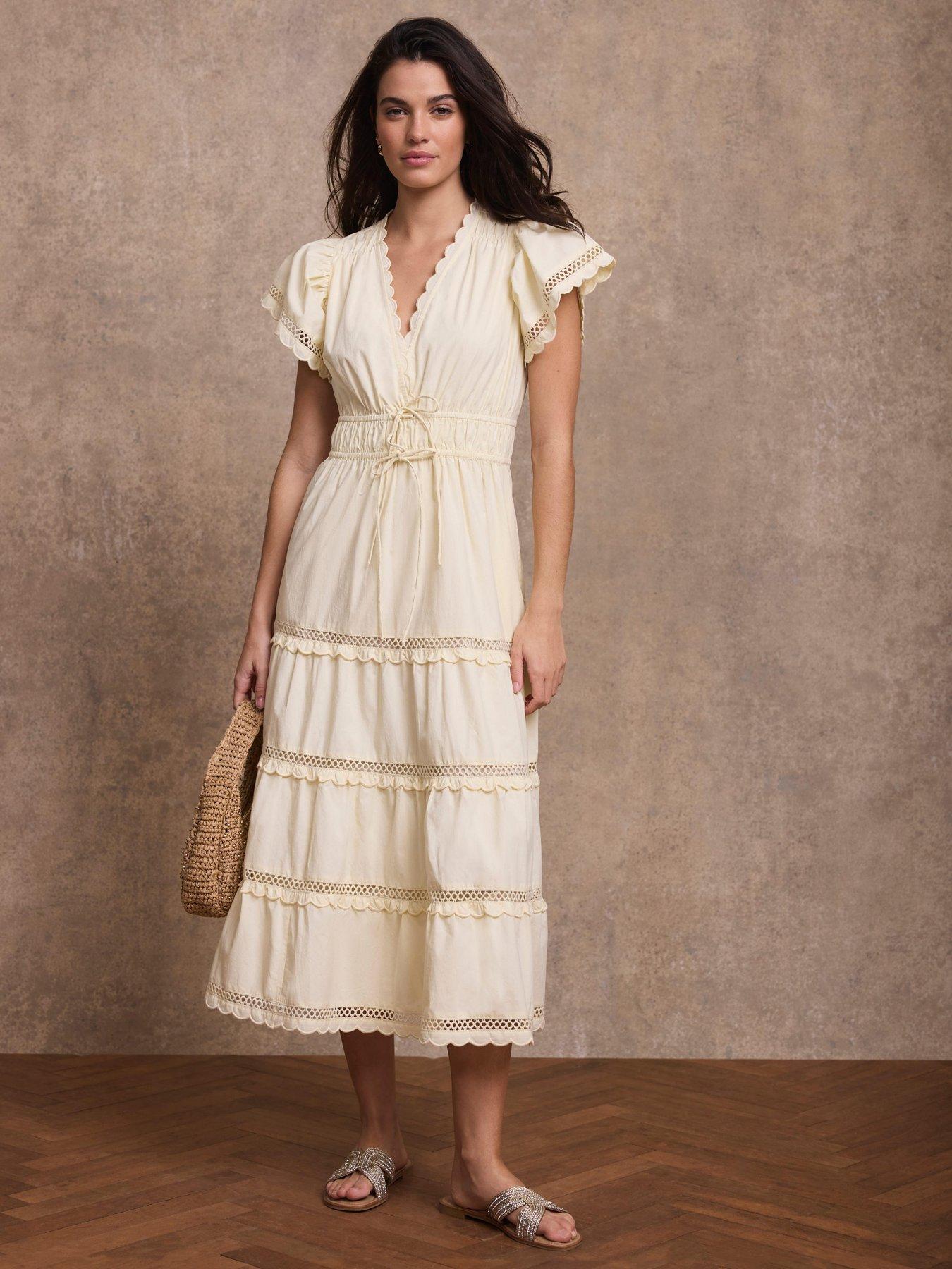 Mint Velvet Lemon Cotton Ruffle Maxi Dress