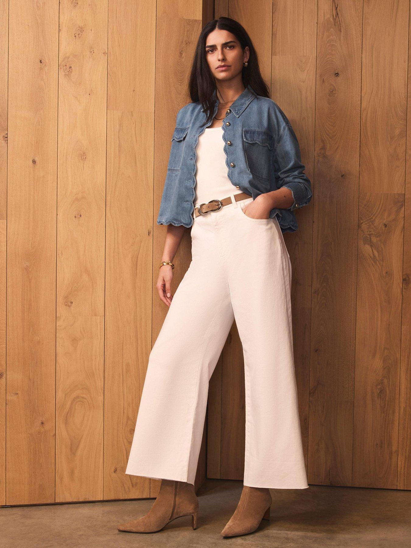 Image 4 of 6 of Mint Velvet Ivory Ankle Wide Jean