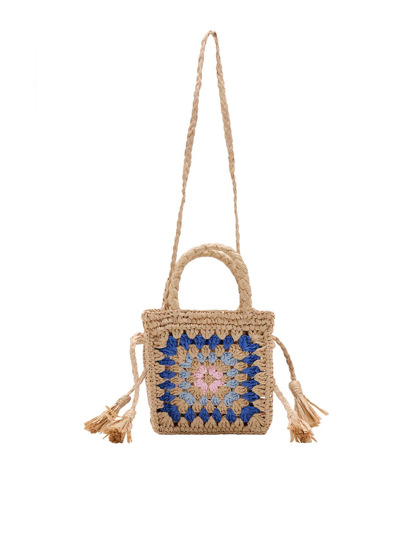 Mango Girls Mini Straw Bag - Beige