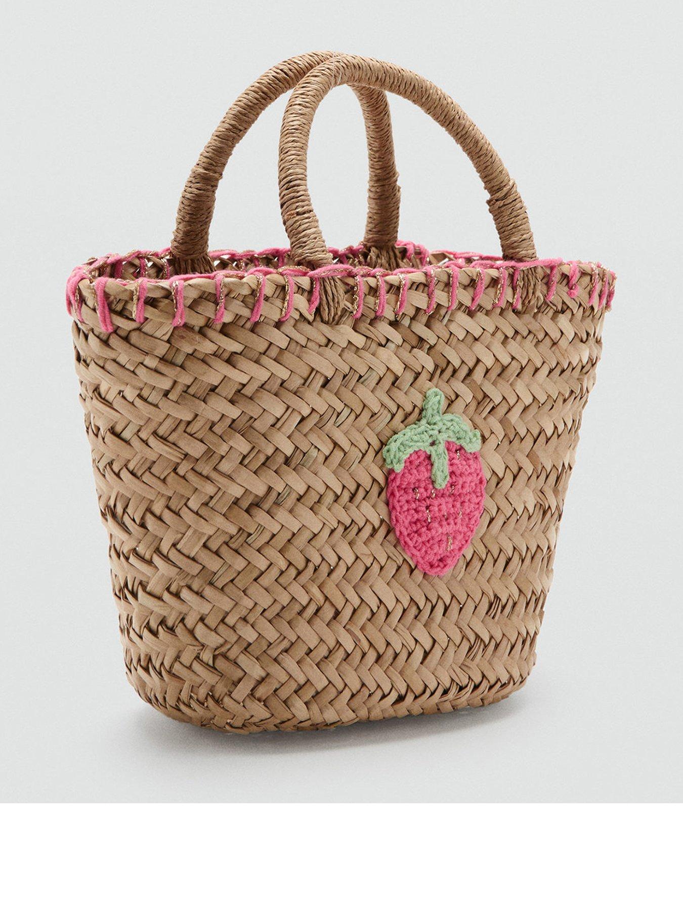 Mango Girls Strawberry Basket Bag - Beige