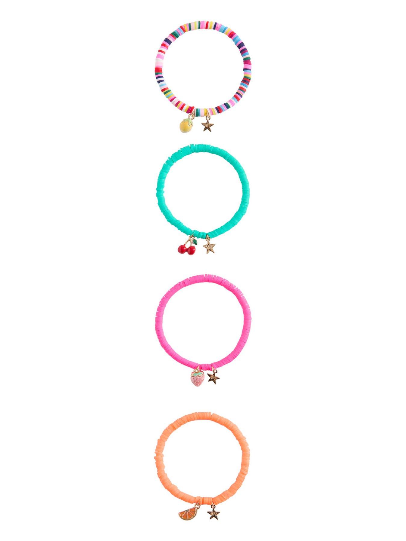 Image 2 of 2 of Mango Girls 4 Pack Fruit Beaded Bracelets - Pink
