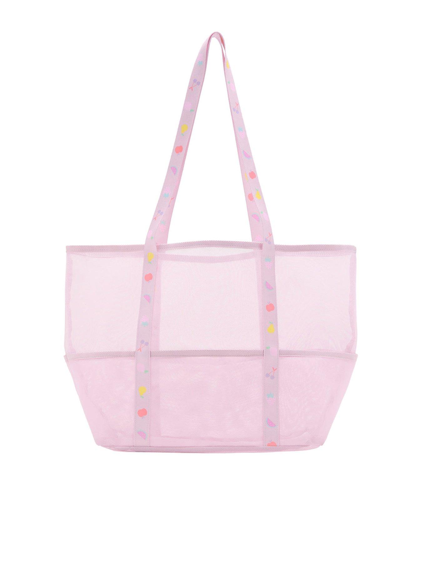 Image 1 of 4 of Mango Girls Fruit Strap Clear Shopper Bag - Pink