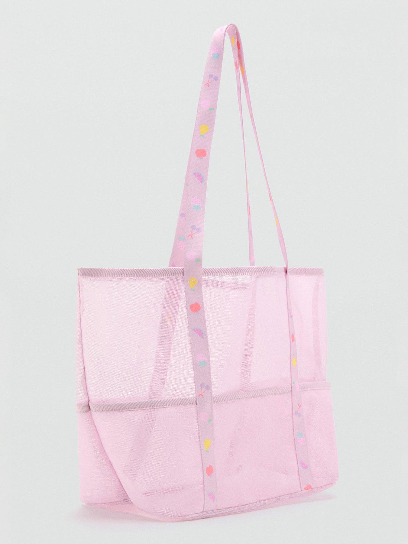 Image 2 of 4 of Mango Girls Fruit Strap Clear Shopper Bag - Pink