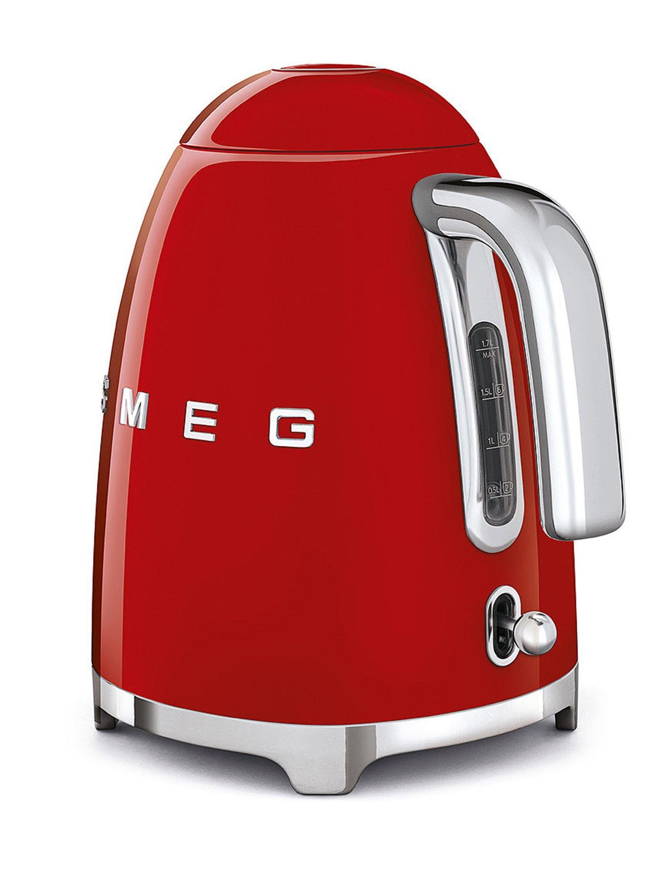 Image 4 of 6 of Smeg 50's Style Jug Kettle & 2 Slice Toaster, Extra Wide Slots, Red